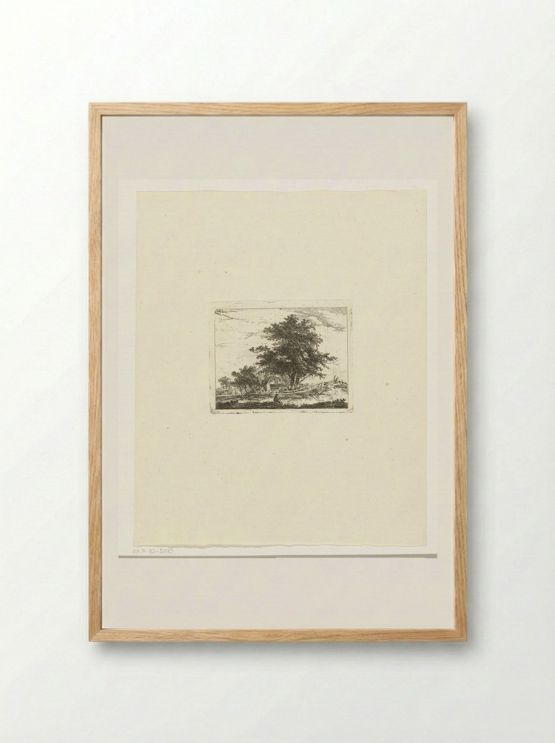 Landschap met rustende wandelaar - Hermanus van Brussel - Framed Print Wood