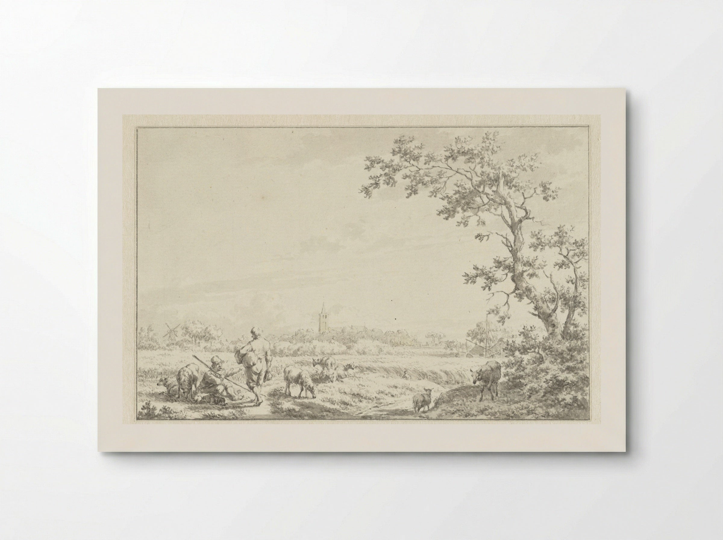 Landschap met schaapherder - Jacob Cats - Poster