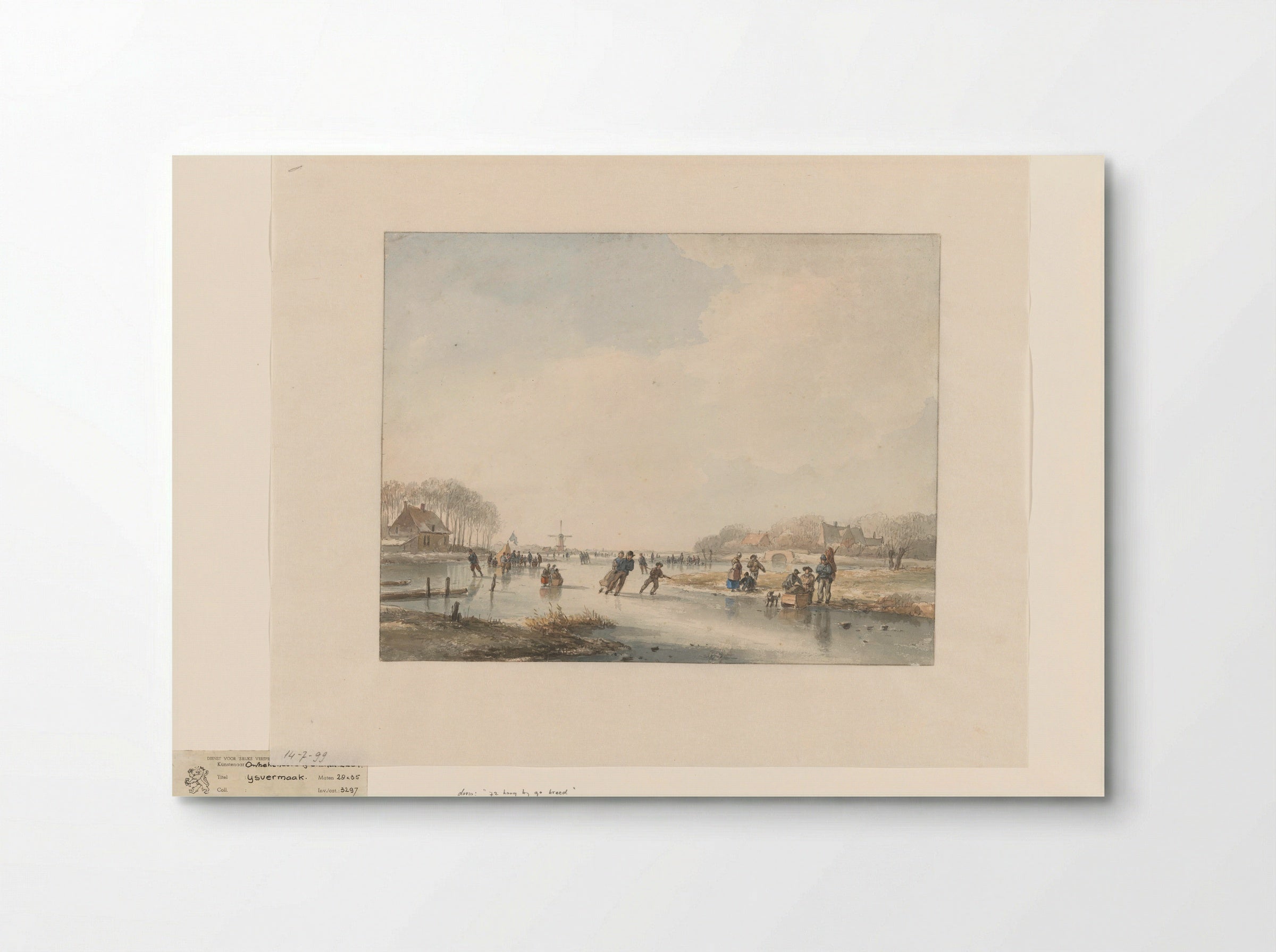 Landschap met schaatsenrijders - Andreas Schelfhout - Poster