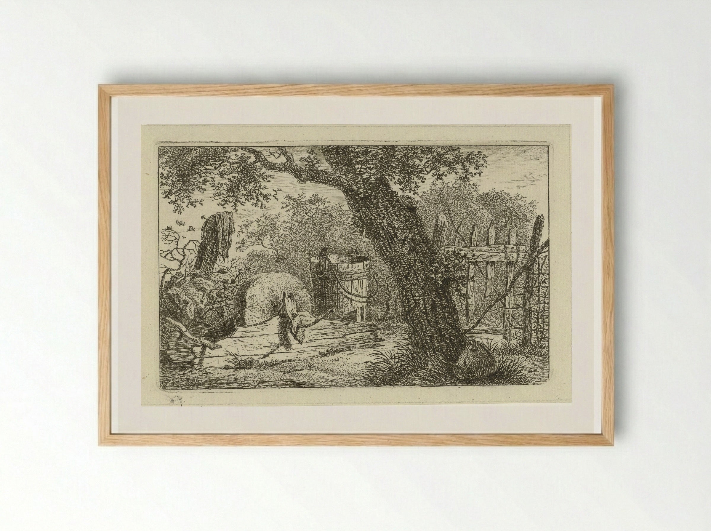 Landschap met slijpsteen - Hermanus Fock - Framed Print Wood