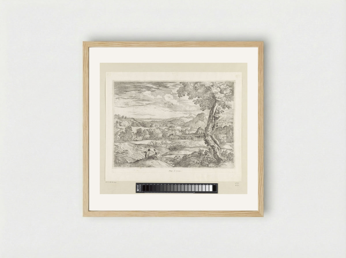 Landschap met steenfabriek - Giovanni Francesco Grimaldi - Framed Print Wood