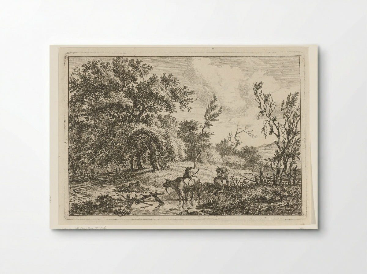 Landschap met stier en veehoeder - Hermanus Fock - Poster