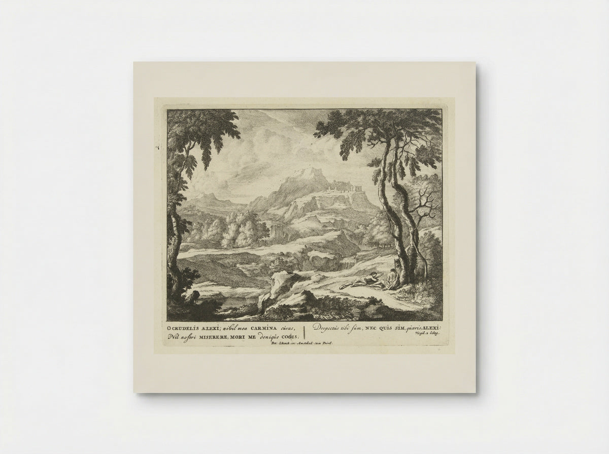 Landschap met twee herders bij een boom - Jan van Call (I) - Poster