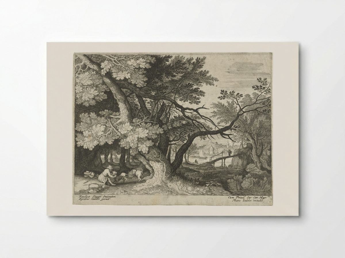 Landschap met twee jagers - Aegidius Sadeler (II) - Poster