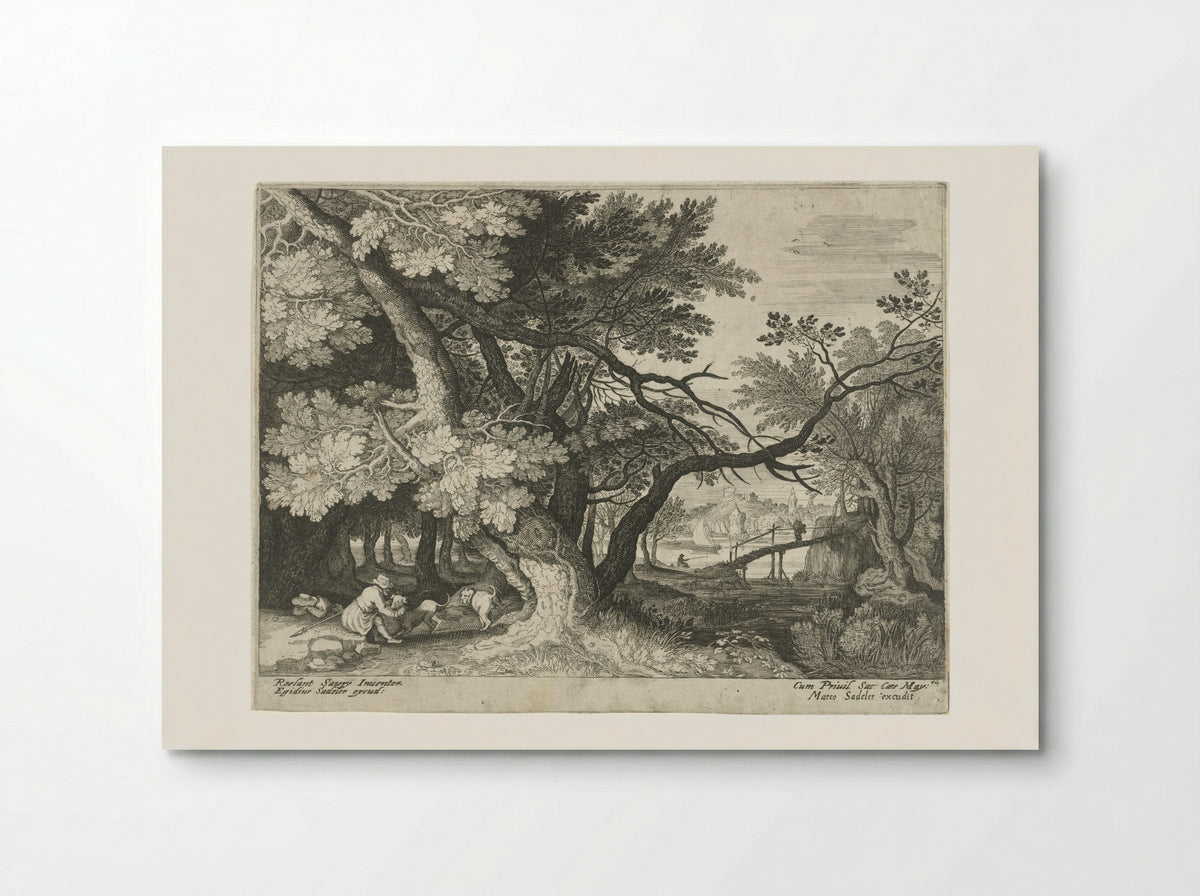 Landschap met twee jagers - Aegidius Sadeler (II) - Poster