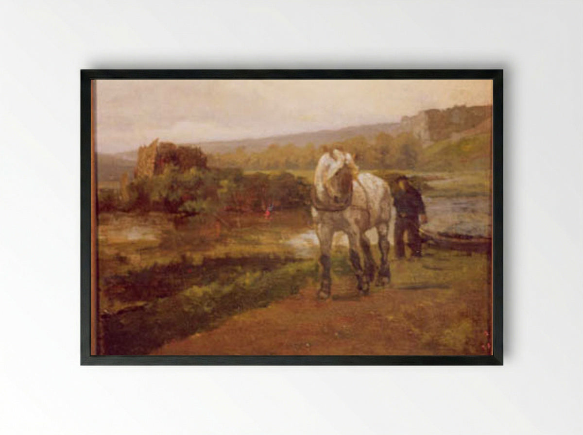 Landschap met twee ruiters - Cornelis Albertus Johannes Schermer - Framed Print Black