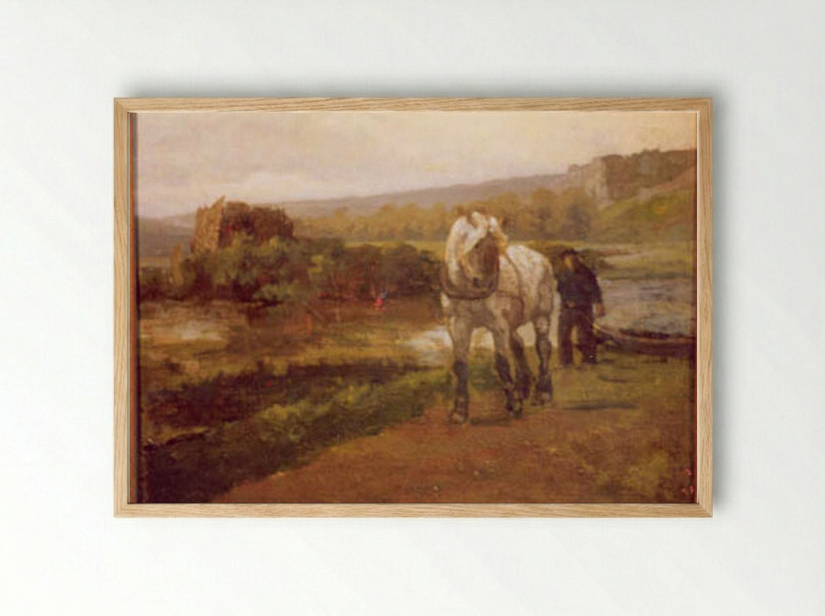 Landschap met twee ruiters - Cornelis Albertus Johannes Schermer - Framed Print Wood