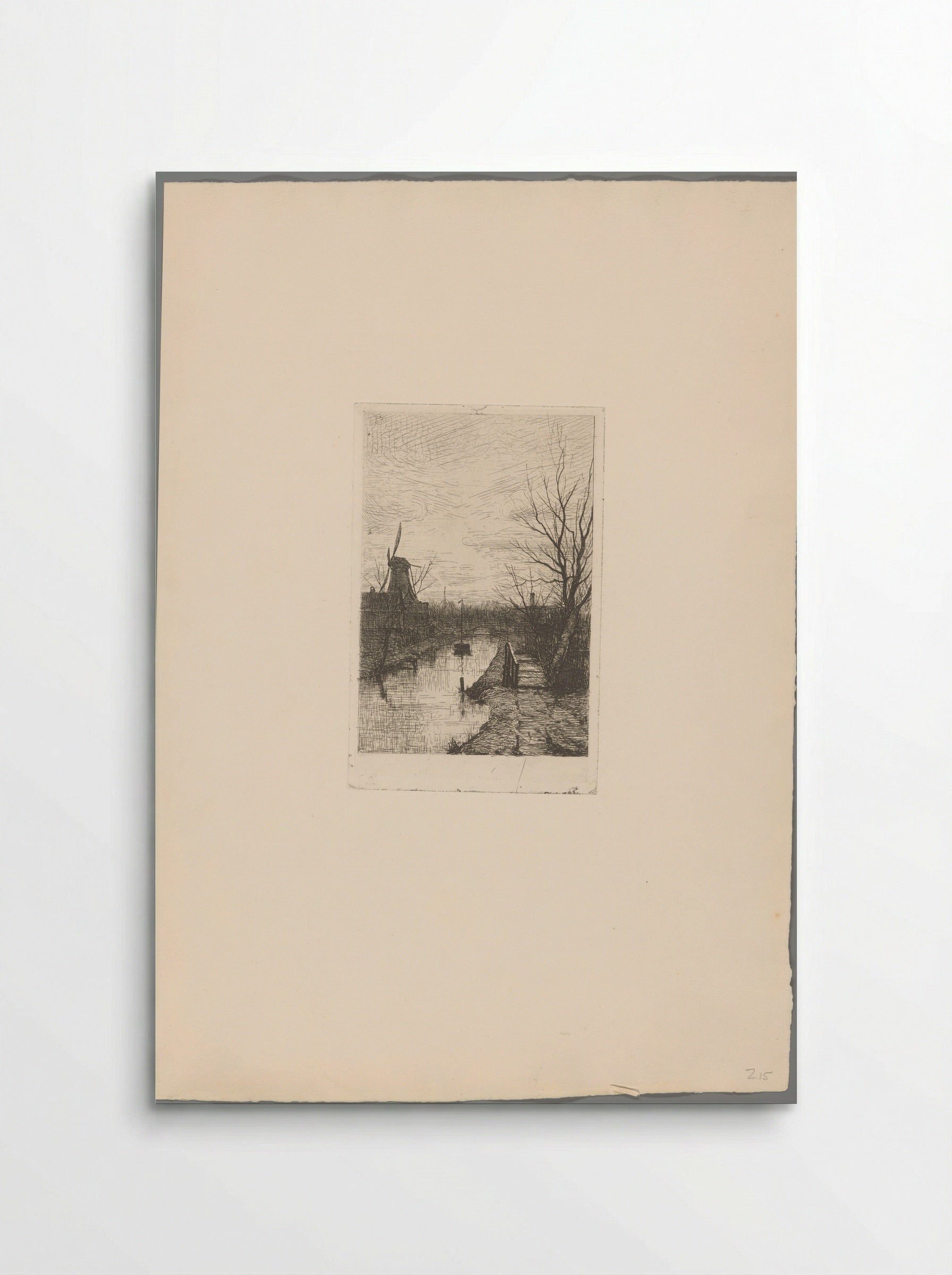 Landschap met vaart, molen en loopbrug - Philip Zilcken - Poster