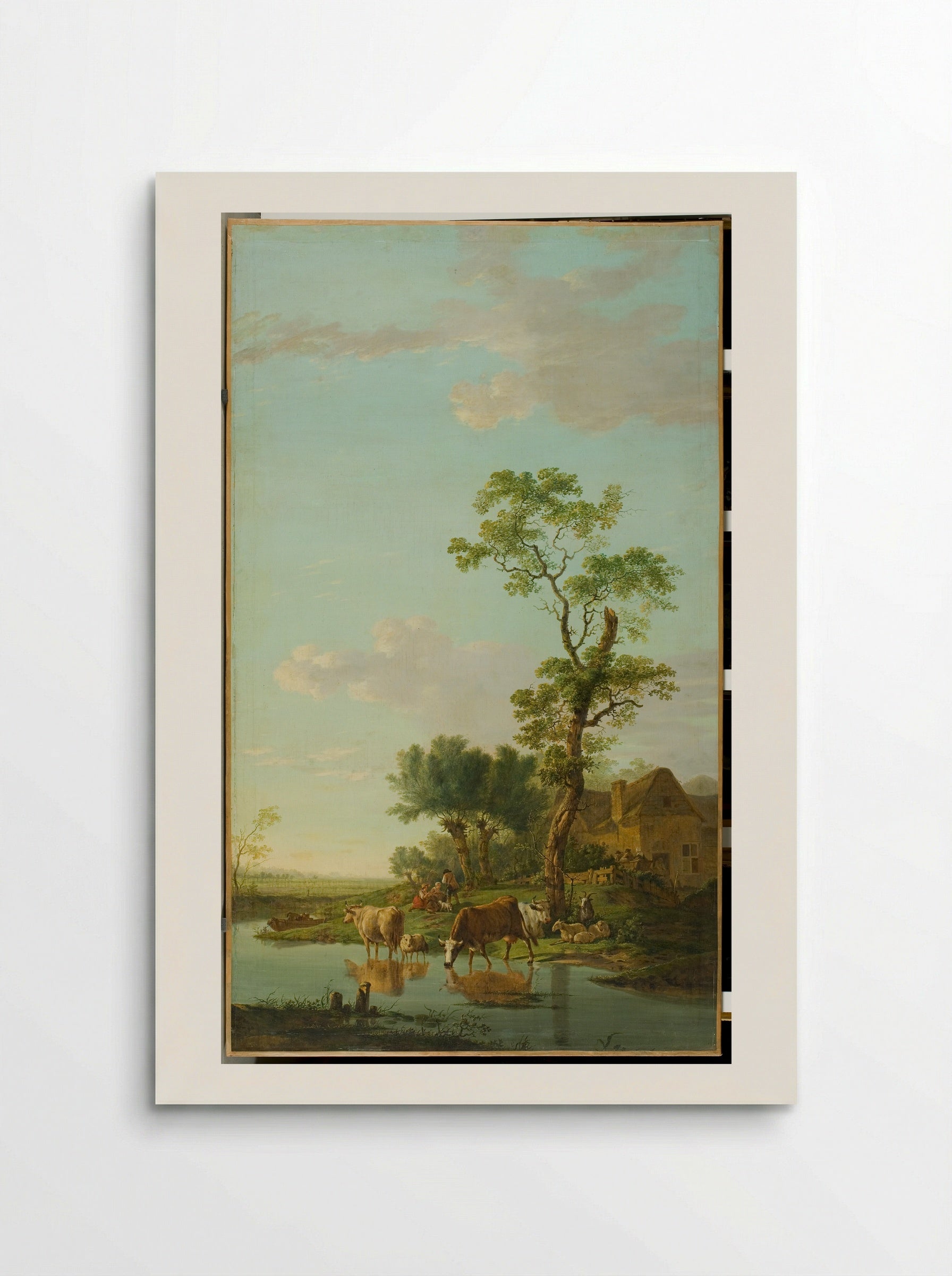 Landschap met vee bij een ruïne - Jacob van Strij - Poster