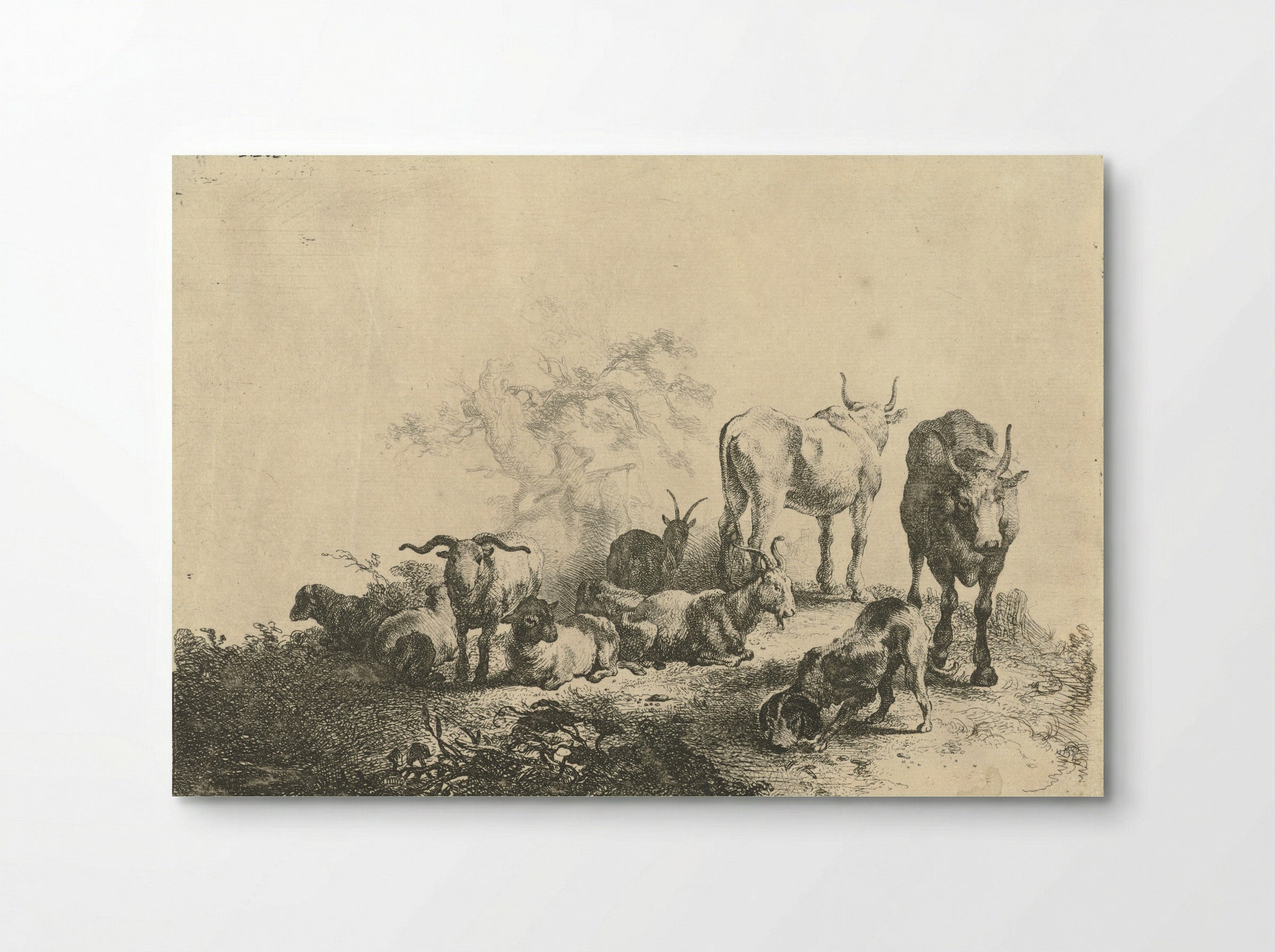 Landschap met vee en een melkmeid - Jan van Noordt - Poster