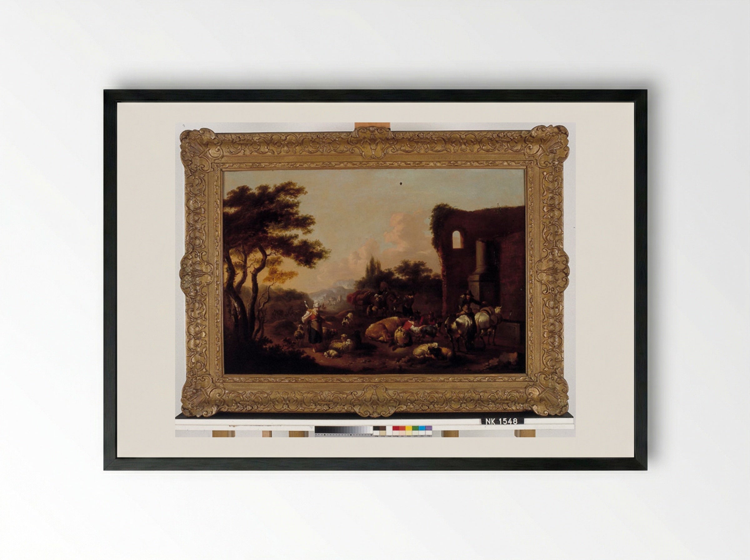 Landschap met vee - Willem Romeyn - Framed Print Black
