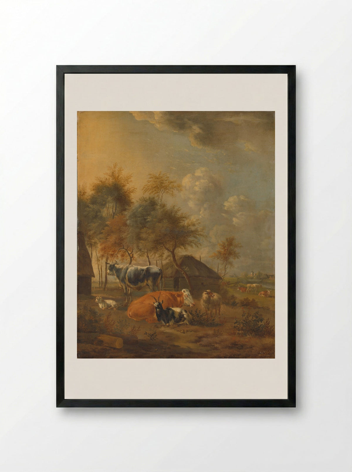 Landschap met vee - Monogrammist IL - Framed Print Black