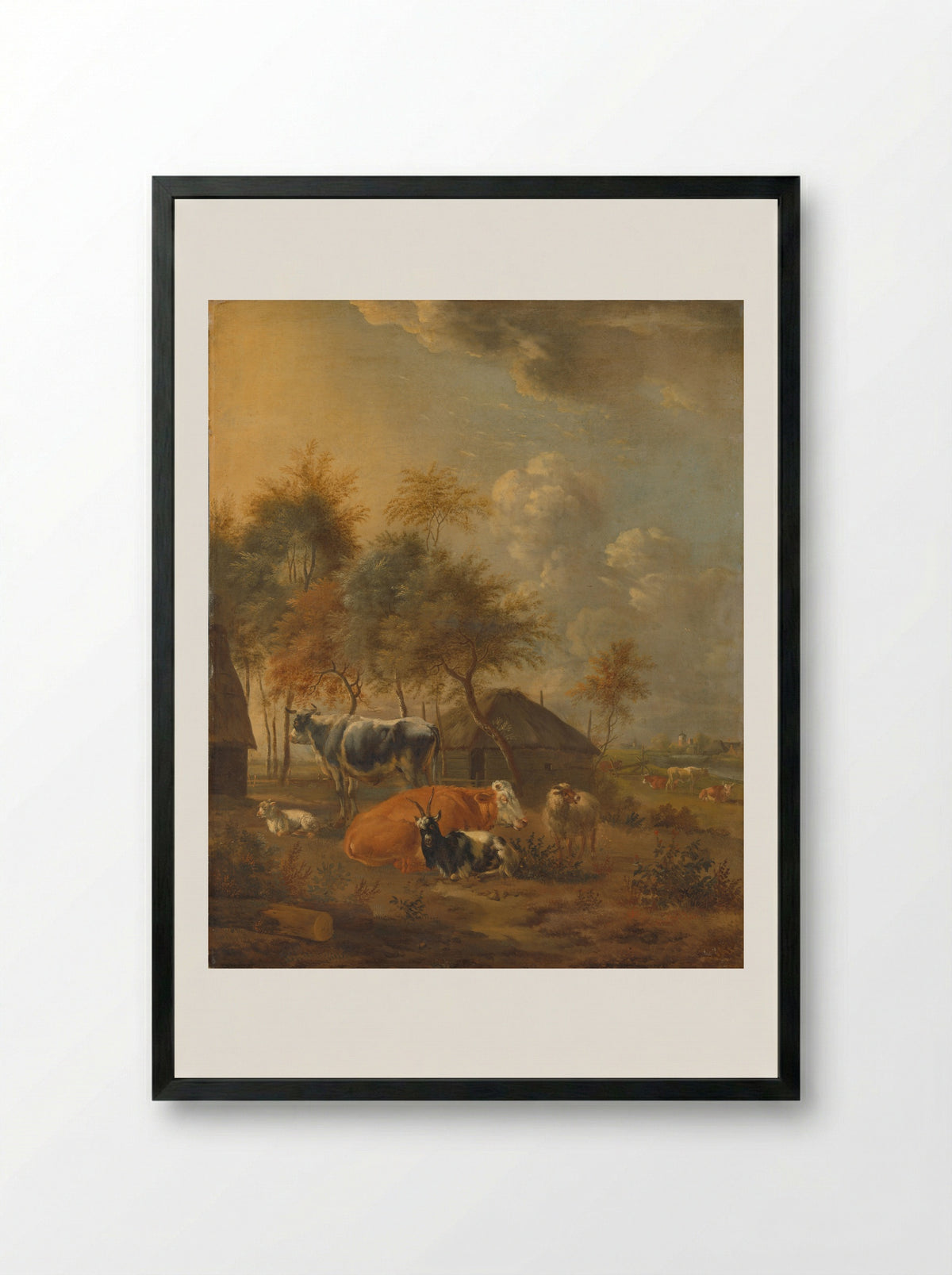 Landschap met vee - Monogrammist IL - Framed Print Black