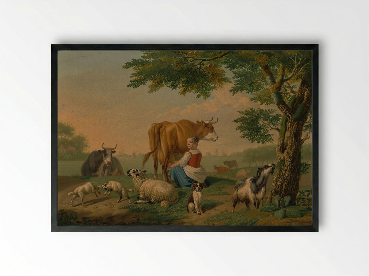 Landschap met vee - Jan van Gool - Framed Print Black