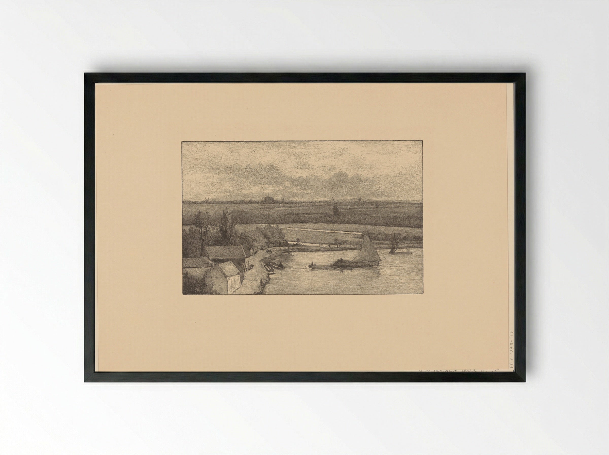 Landschap met zeilschepen op het water - Richard Nicolaüs Roland Holst - Framed Print Black
