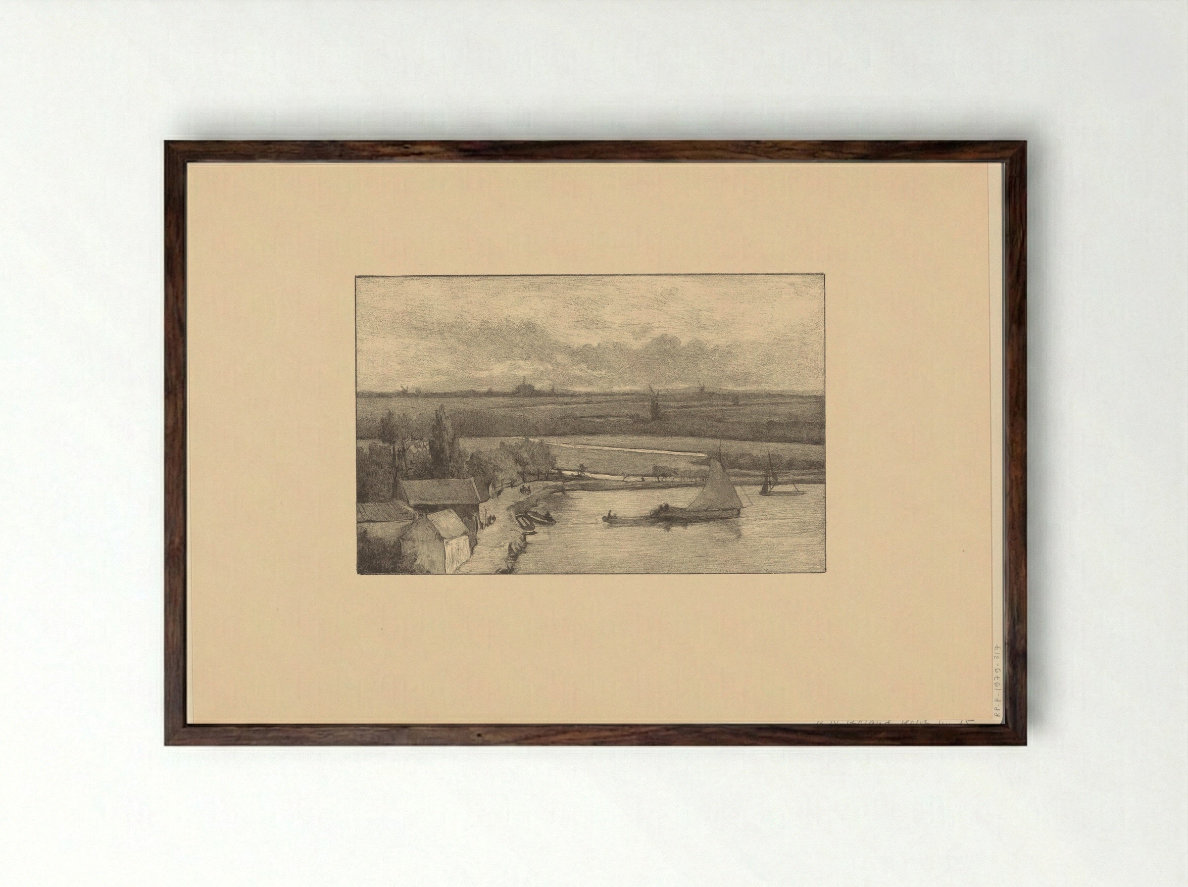 Landschap met zeilschepen op het water - Richard Nicolaüs Roland Holst - Framed Print Dark Wood
