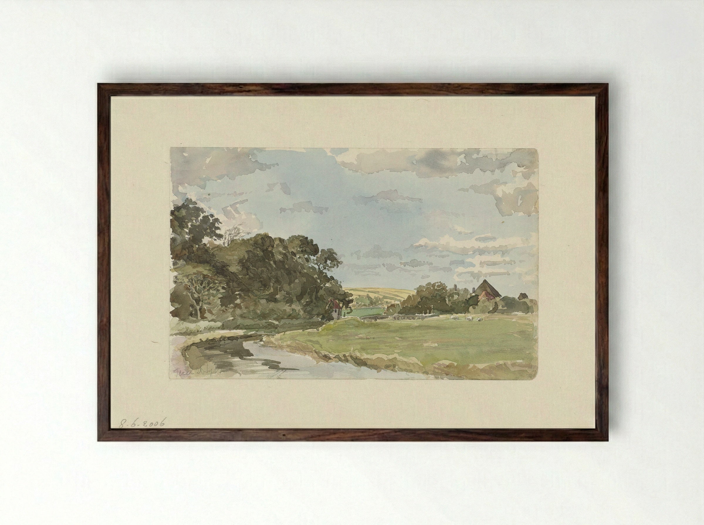 Landschap op Texel - Jan Hoynck van Papendrecht - Framed Print Dark Wood