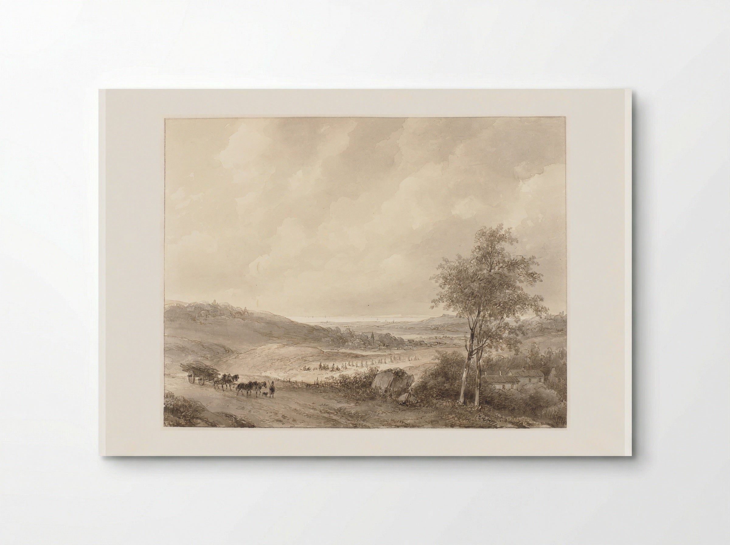 Landschap tussen Calais en Boulogne - Andreas Schelfhout - Poster