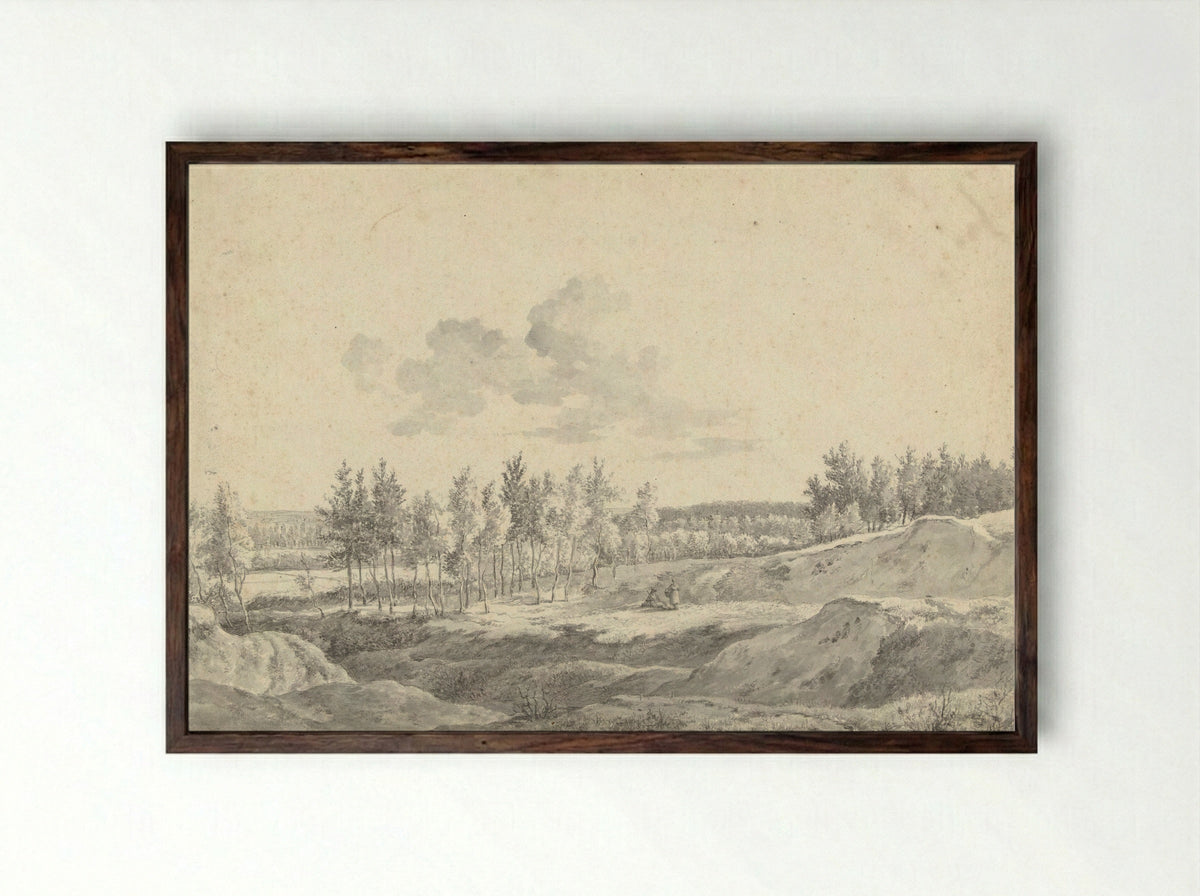 Landschap tussen Doesburg en Arnhem - Gerrit Jan Michaëlis - Framed Print Dark Wood