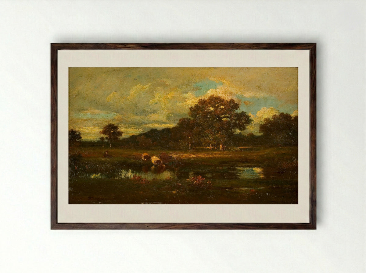 Landschap - Léon-Victor Dupré - Framed Print Dark Wood