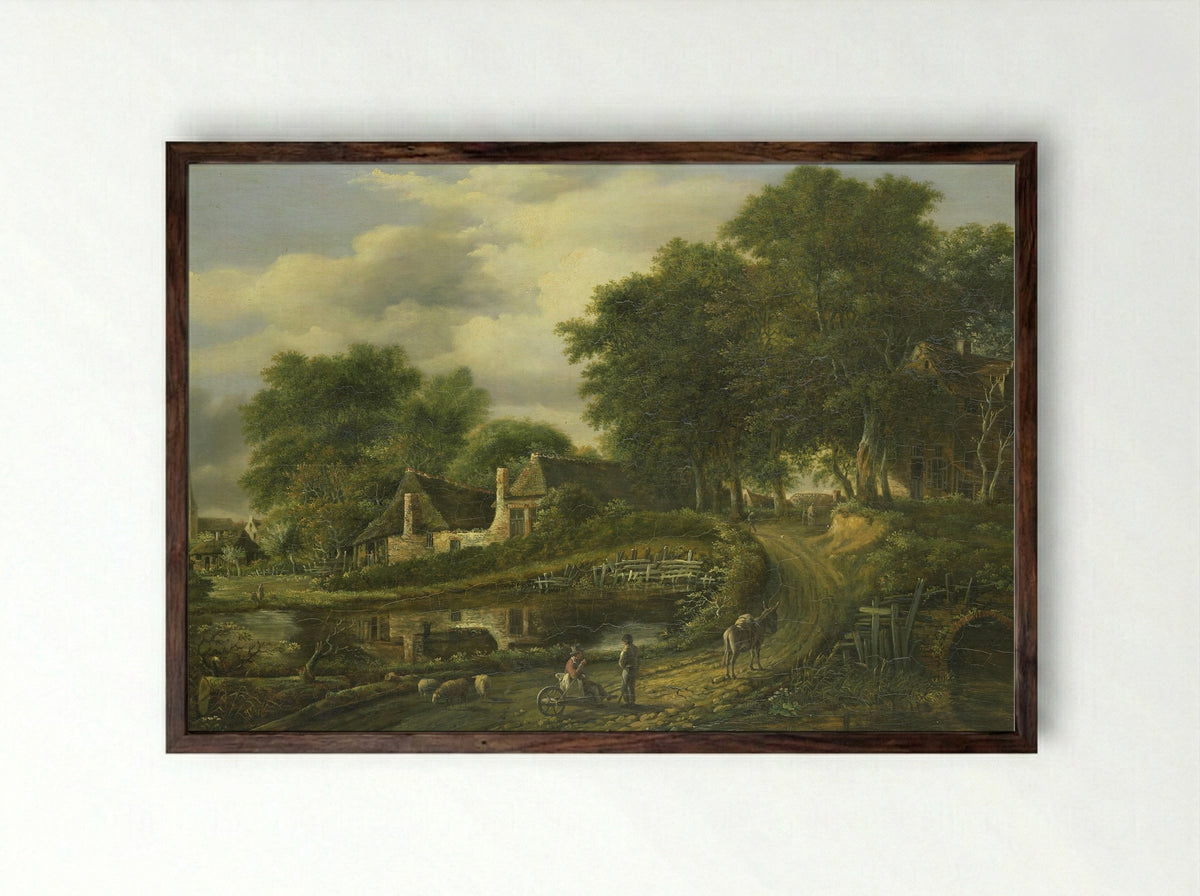 Landschap - Julien Joseph Ducorron - Framed Print Dark Wood