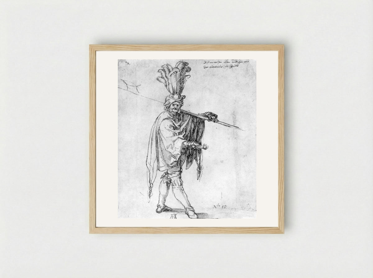 Landsknecht - Albrecht Dürer - Framed Print Wood