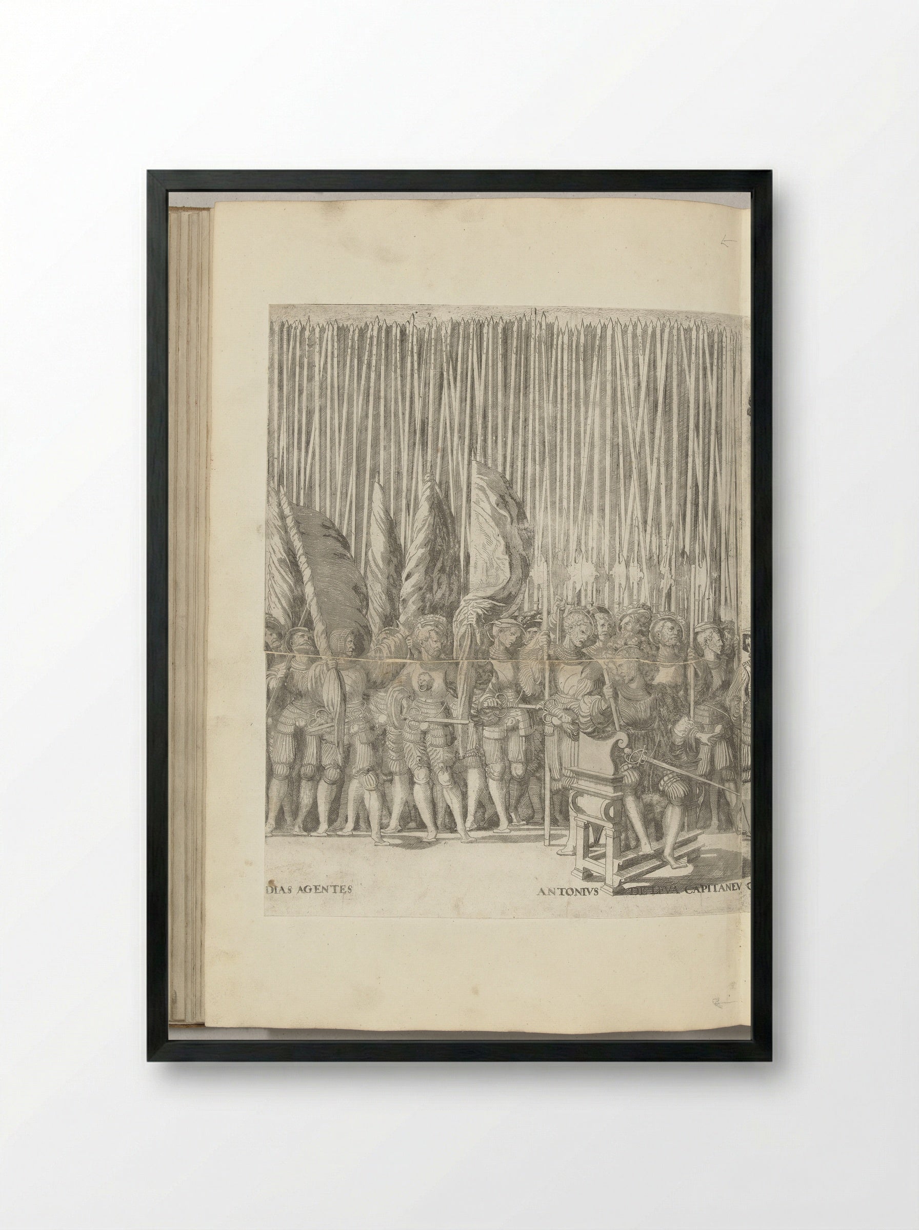 Landsknechten en Antonio de Leyva, plaat [MM] - Nicolaas Hogenberg - Framed Print Black