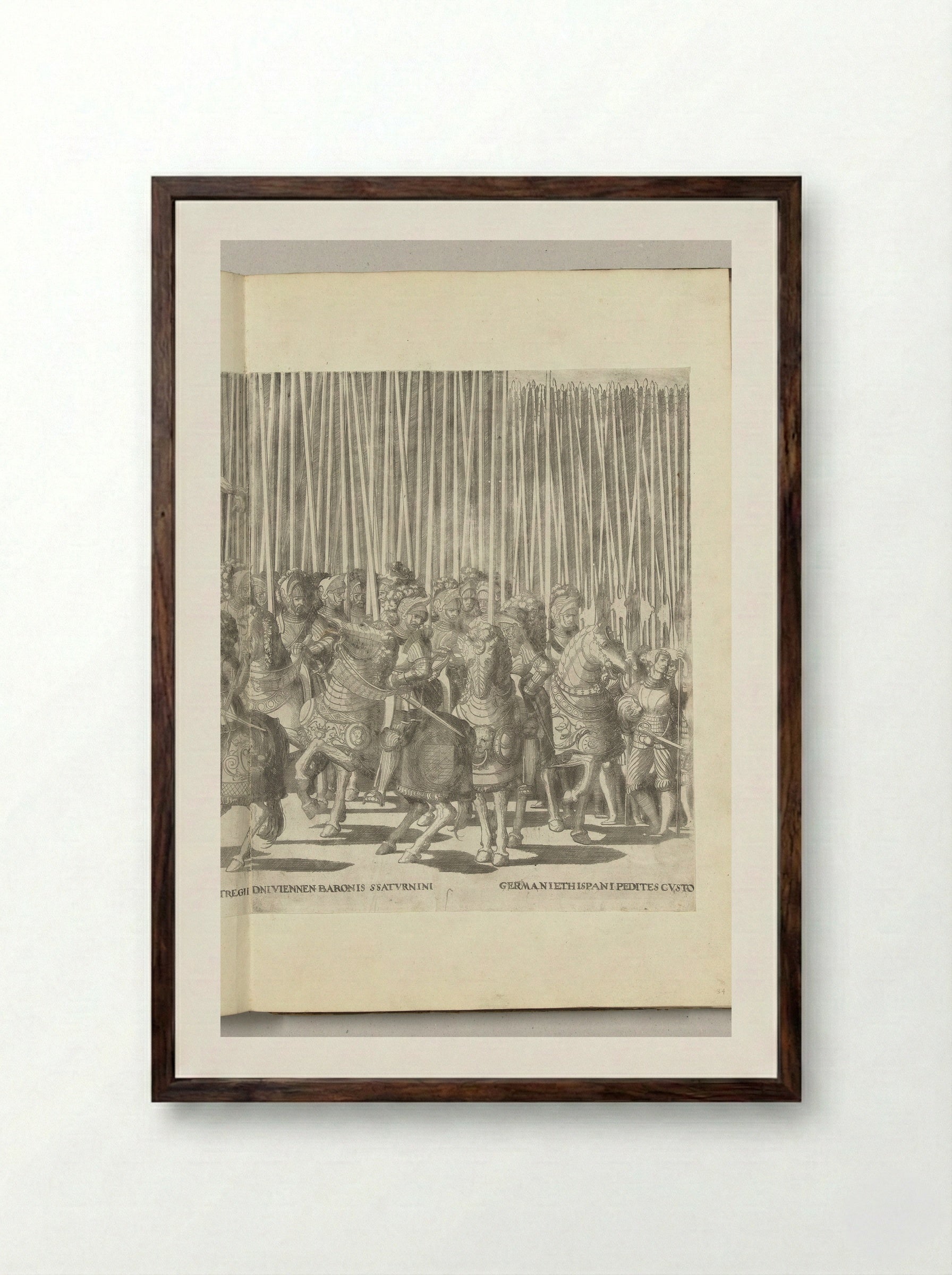 Landsknechten - Nicolaas Hogenberg - Framed Print Dark Wood