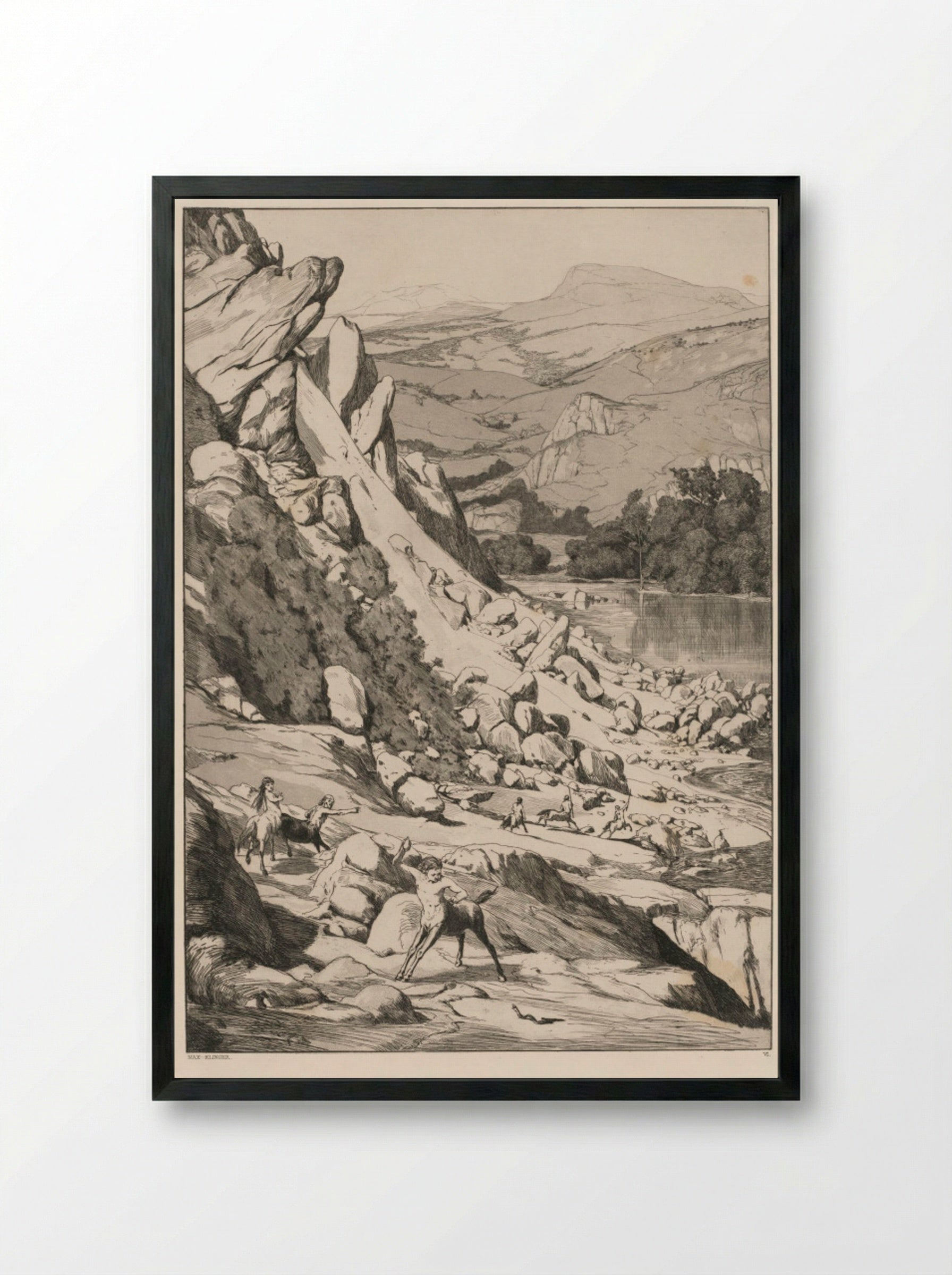 Landslide (Opus IV, 6) - Max Klinger - Framed Print Black