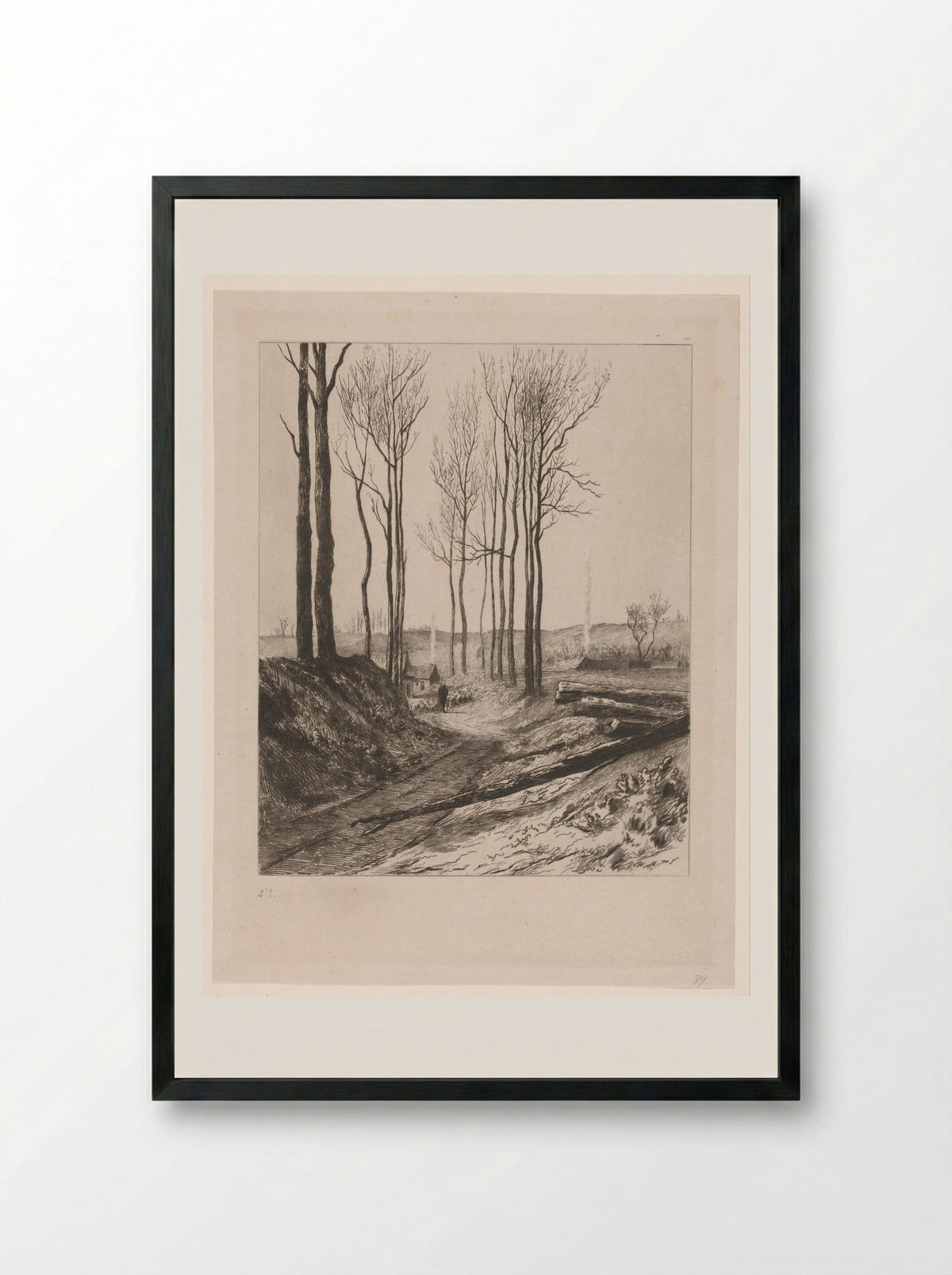 Landweg bij Vilvoorde - Carel Nicolaas Storm van 's-Gravesande - Framed Print Black