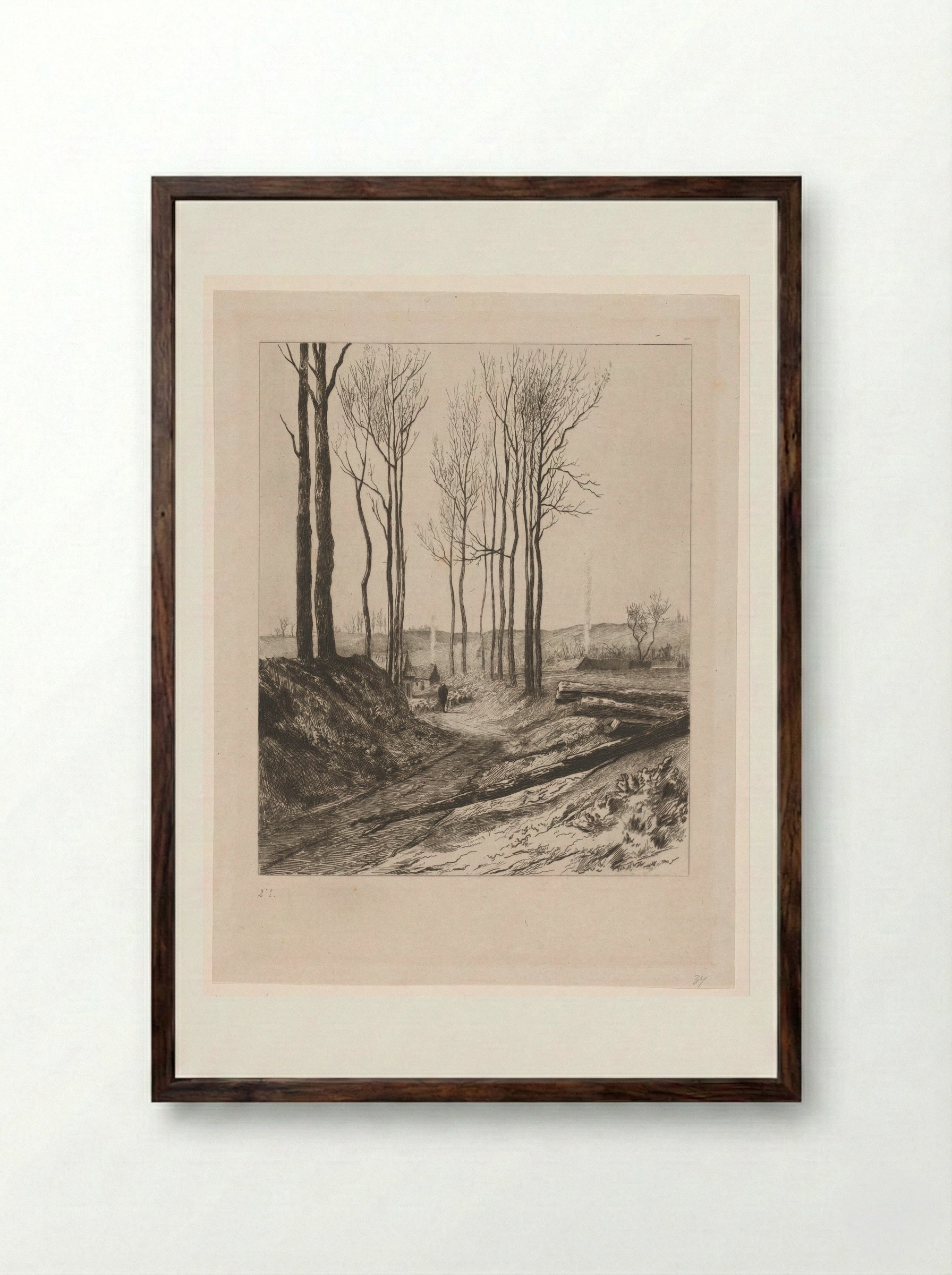 Landweg bij Vilvoorde - Carel Nicolaas Storm van 's-Gravesande - Framed Print Dark Wood