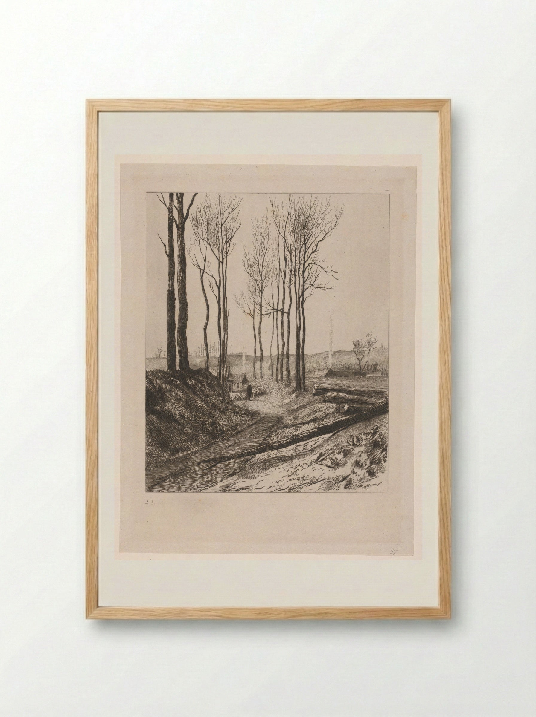 Landweg bij Vilvoorde - Carel Nicolaas Storm van 's-Gravesande - Framed Print Wood