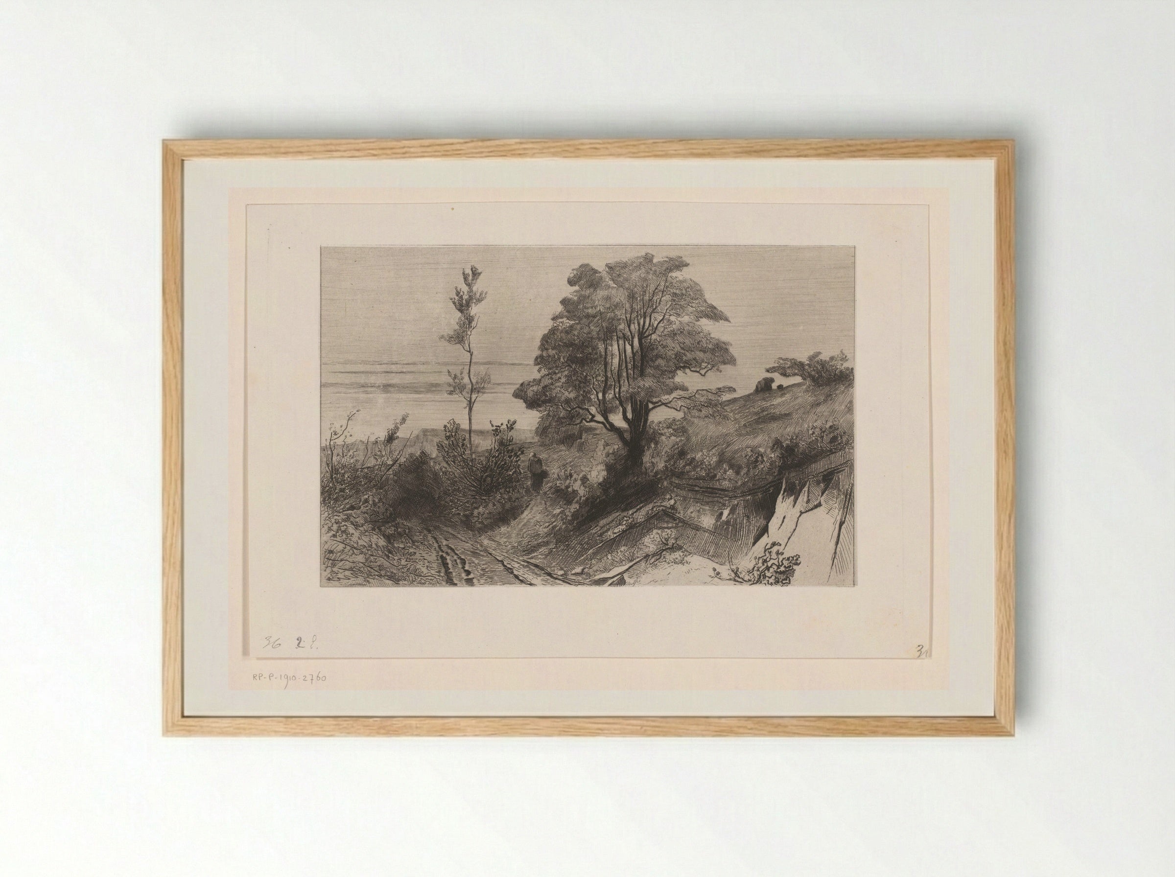 Landweg bij Warnant - Carel Nicolaas Storm van 's-Gravesande - Framed Print Wood