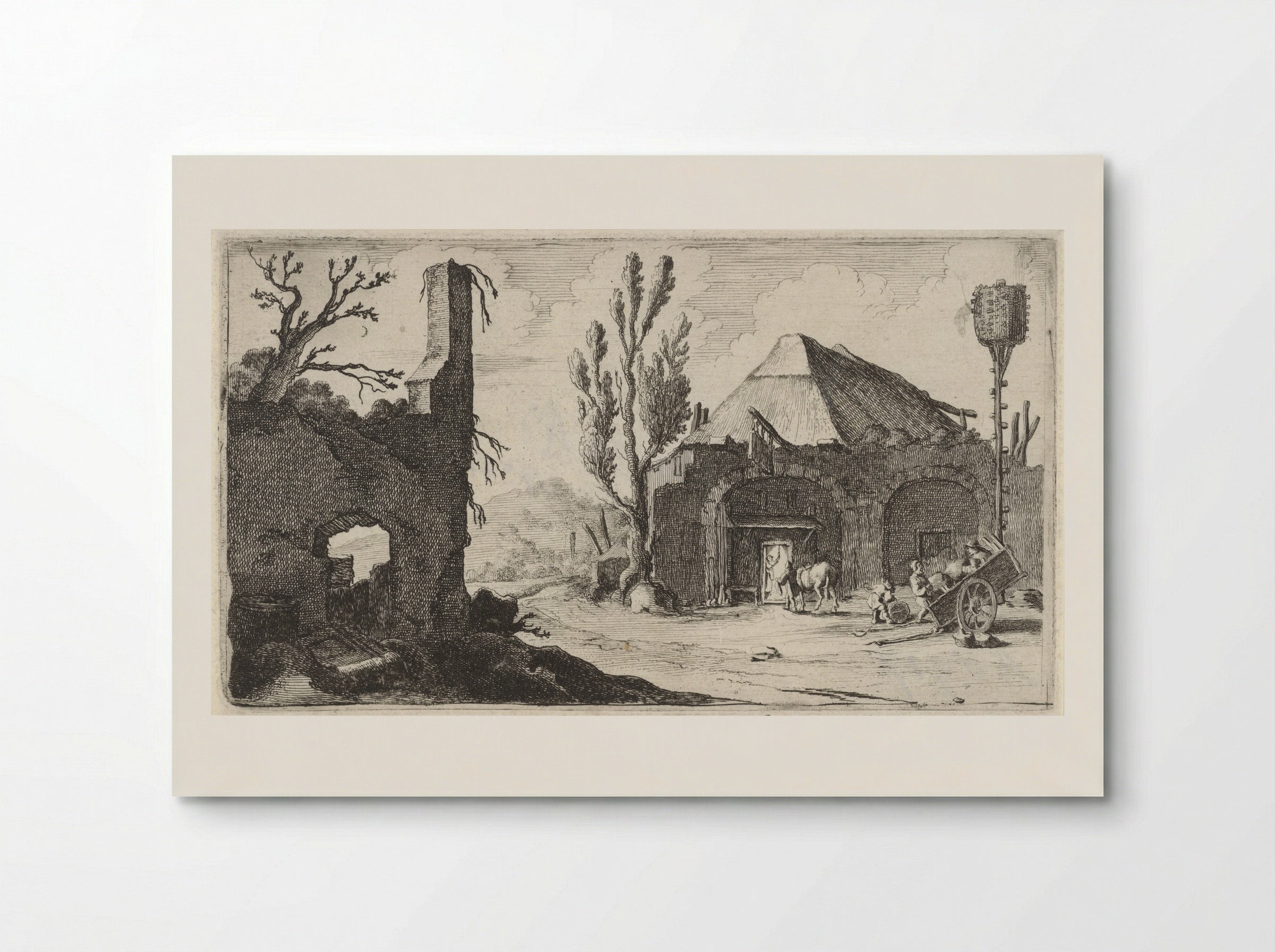 Landweg bij een ruïne en een herberg - Gillis van Scheyndel (I) - Poster