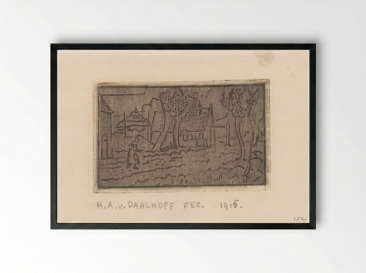 Landweg - Herman Antonius van Daalhoff - Framed Print Black