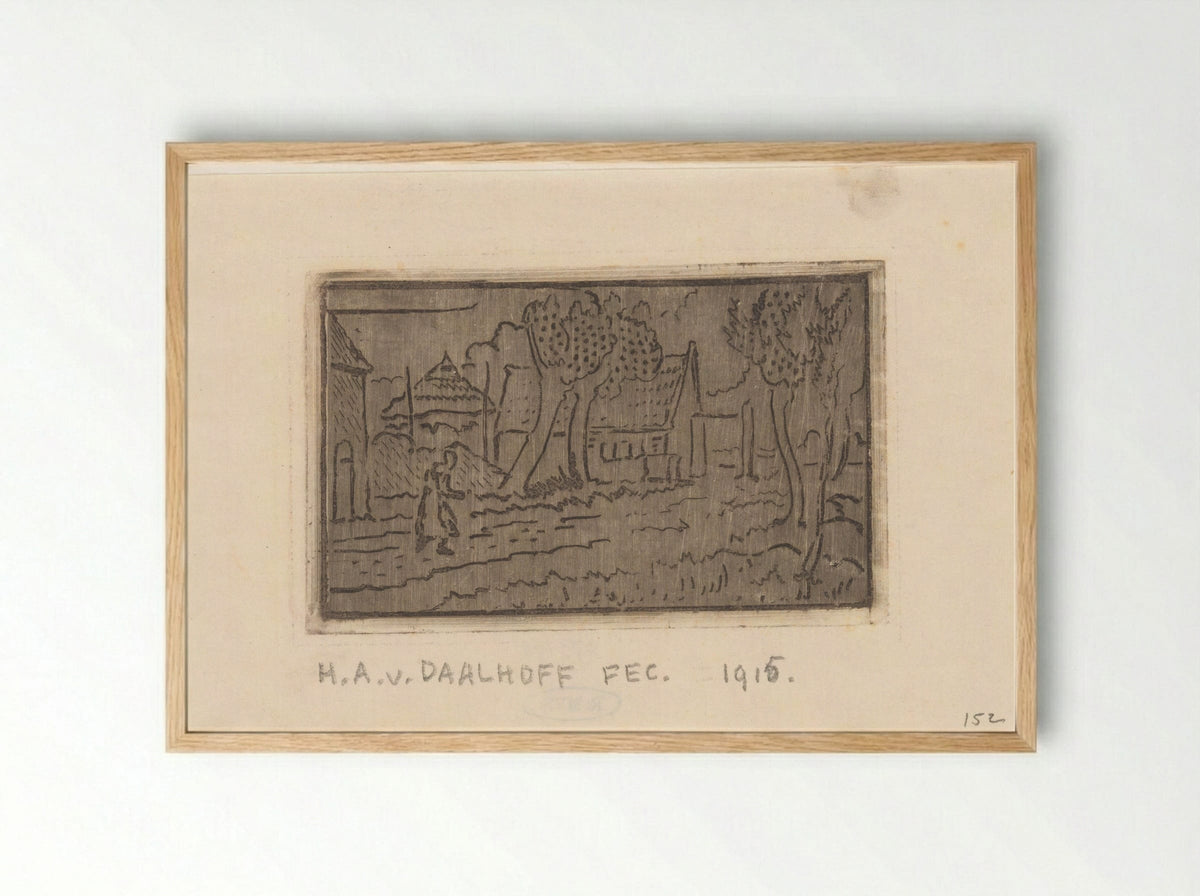Landweg - Herman Antonius van Daalhoff - Framed Print Wood