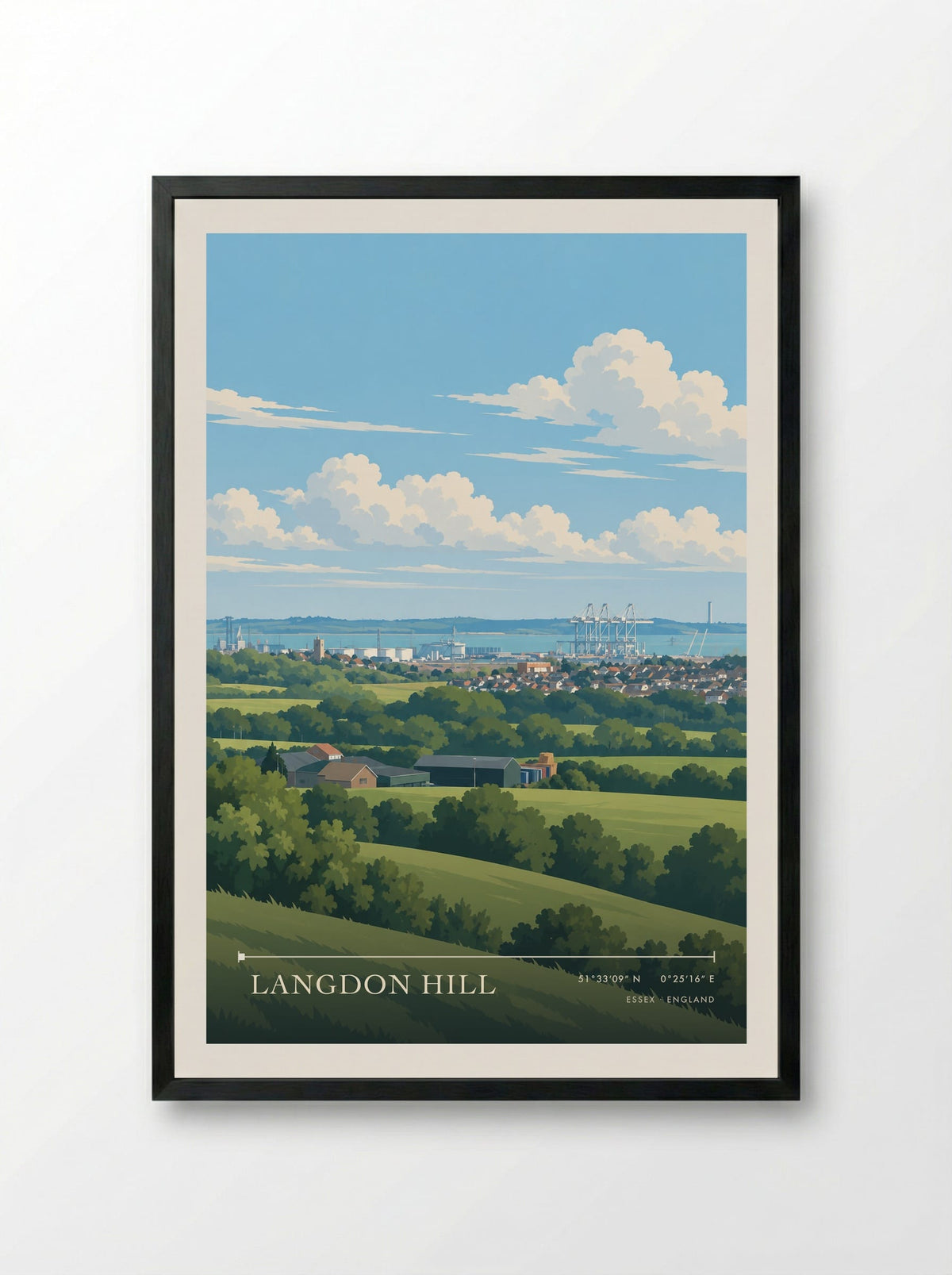 Langdon Hill, Essex | Travel Poster - Framed Print Black