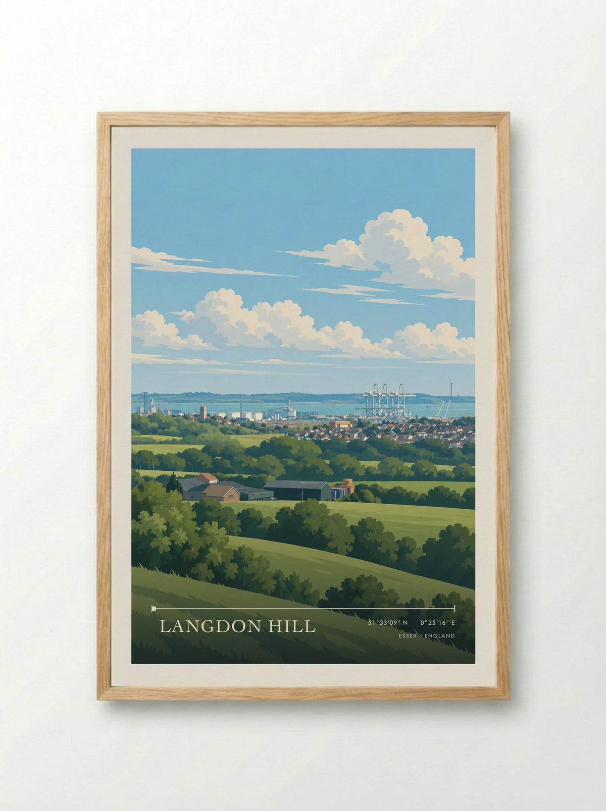 Langdon Hill, Essex | Travel Poster - Framed Print Wood