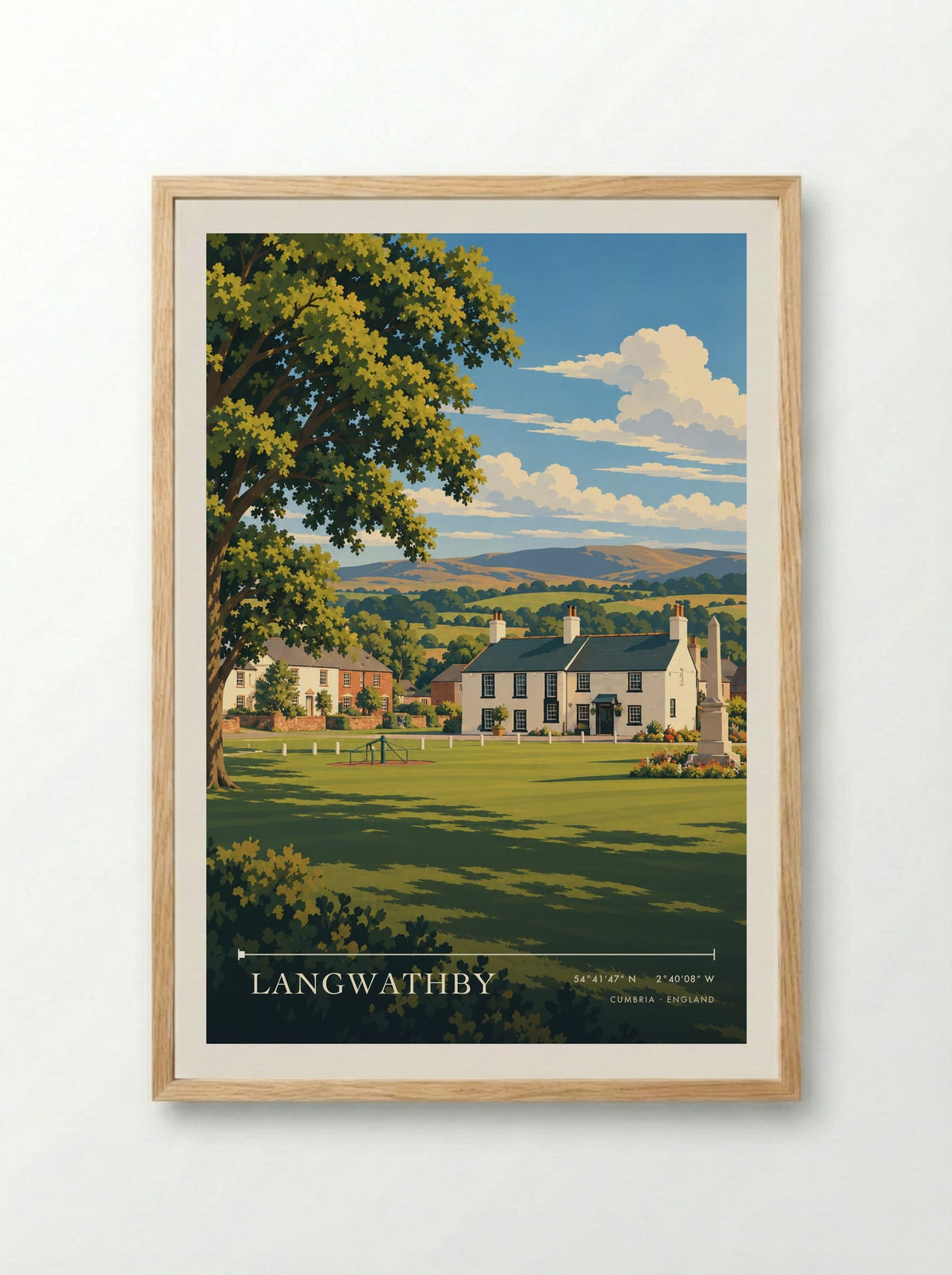 Langwathby, Cumbria | Travel Poster - Framed Print Wood