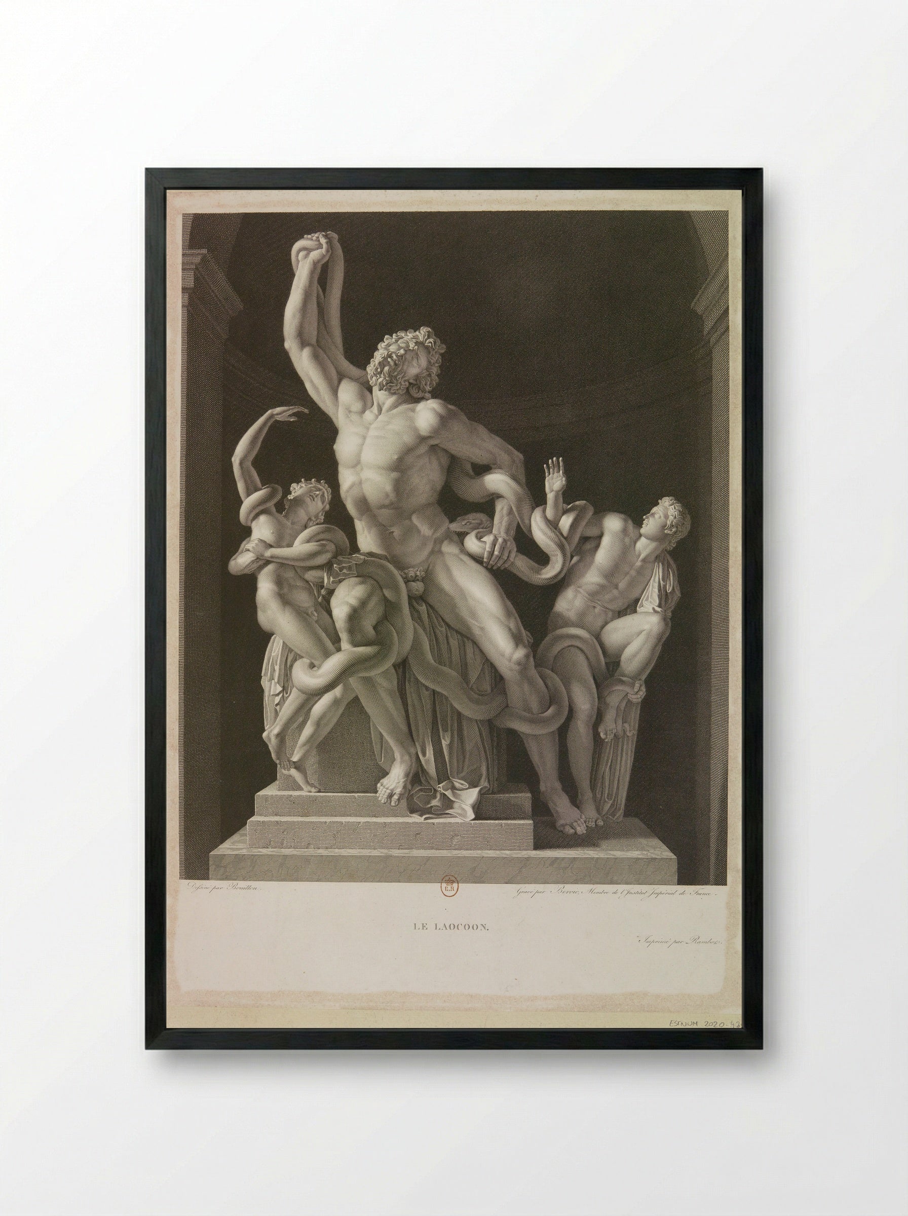 Laocoön - Charles Clément Bervic - Framed Print Black