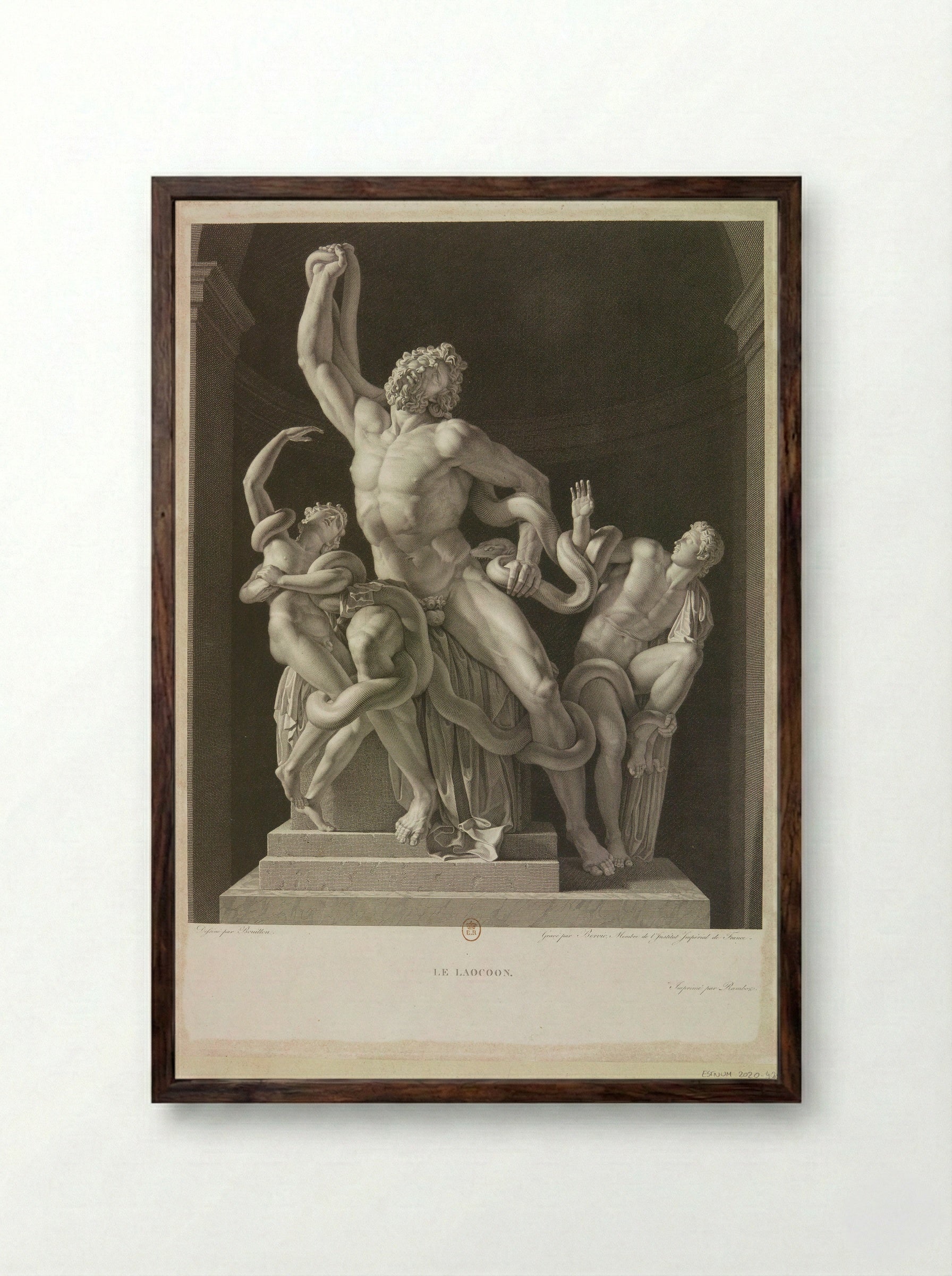Laocoön - Charles Clément Bervic - Framed Print Dark Wood