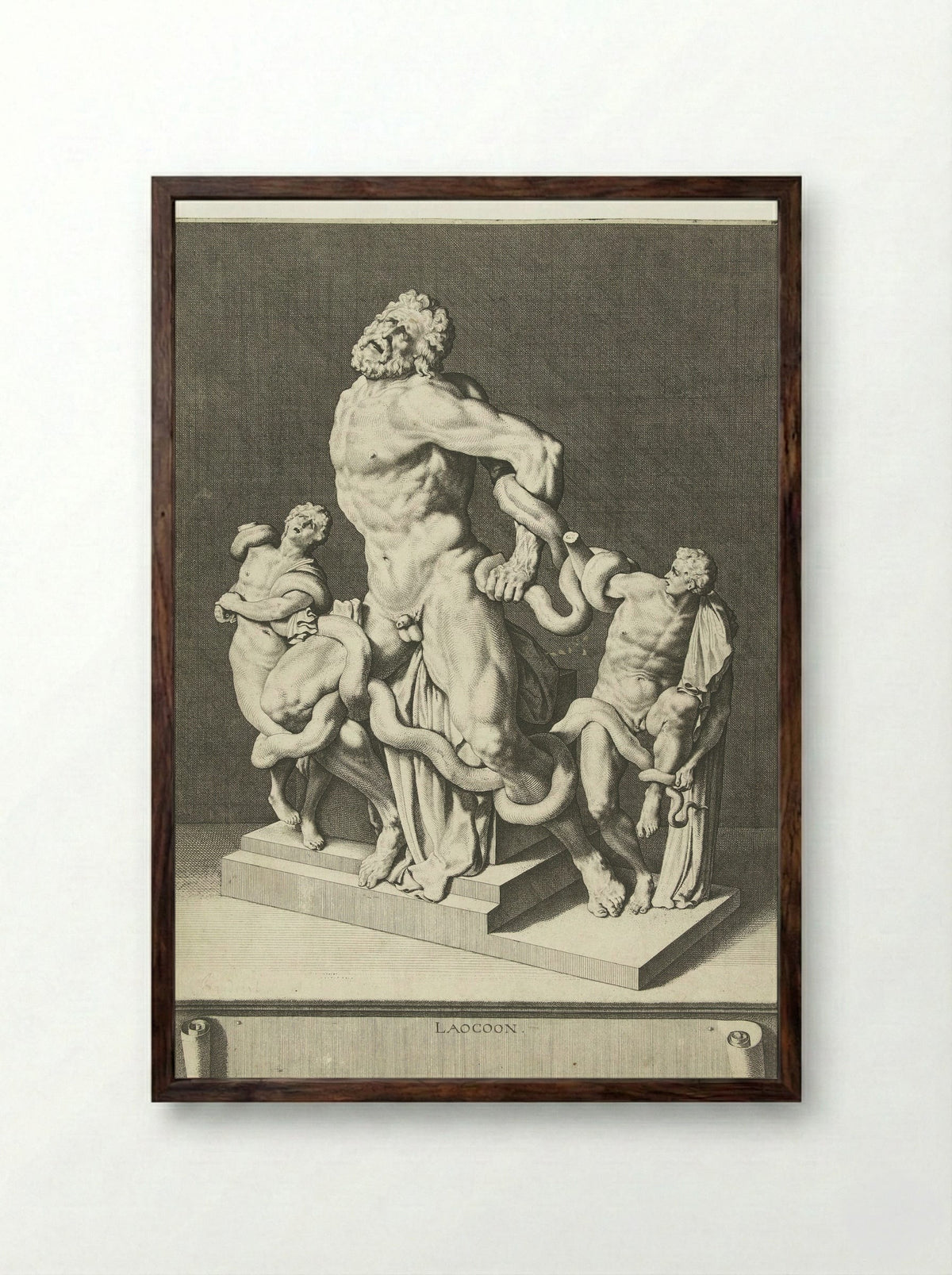 Laocoön - Jacques de Gheyn III - Framed Print Dark Wood