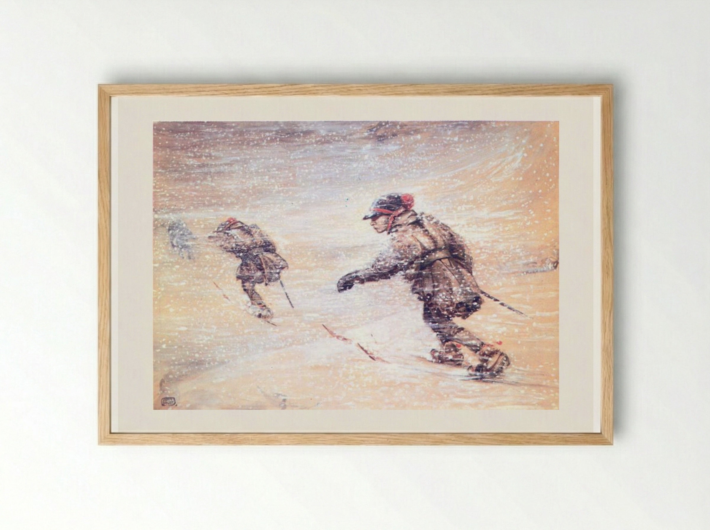 Laplanders in a Snowstorm - John Bauer - Framed Print Wood