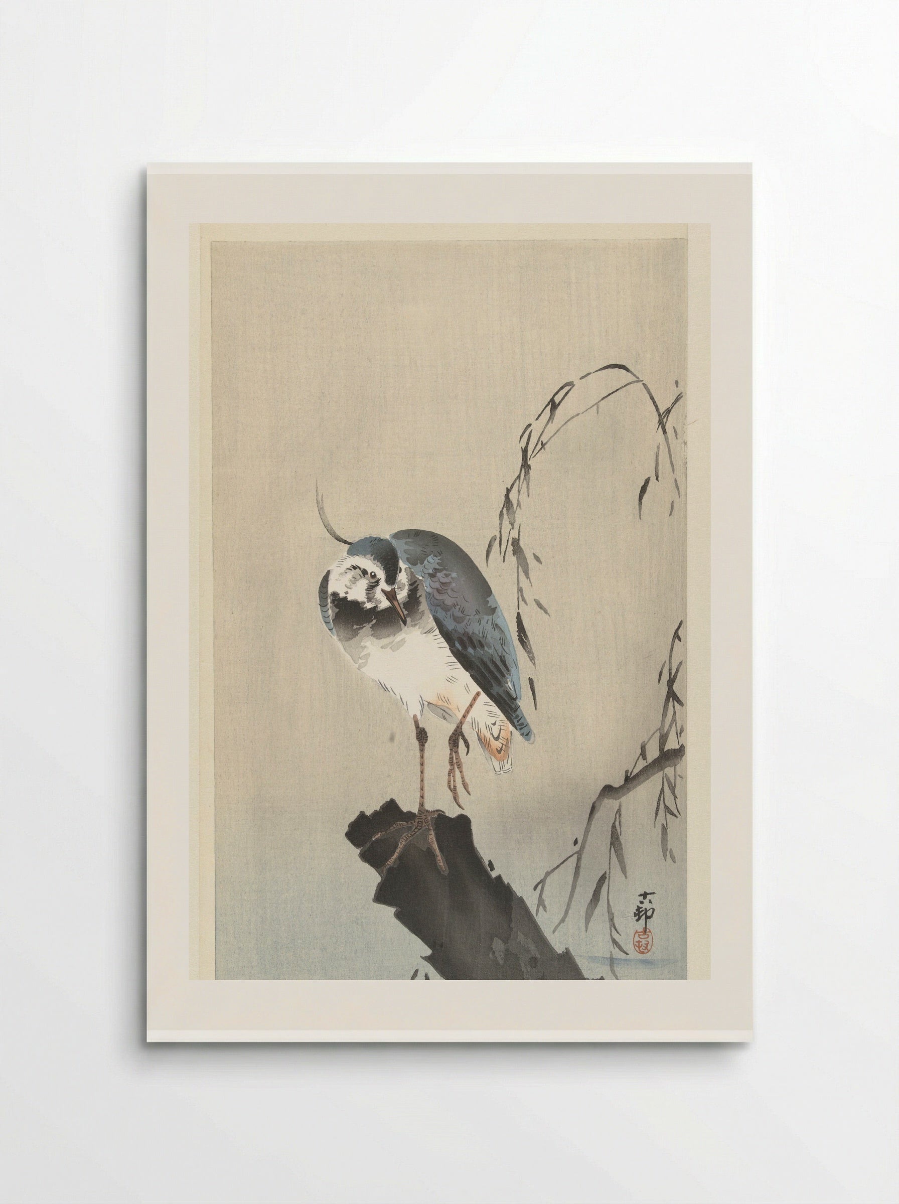 Lapwing on a Tree Stump - Matsuki Heikichi - Poster
