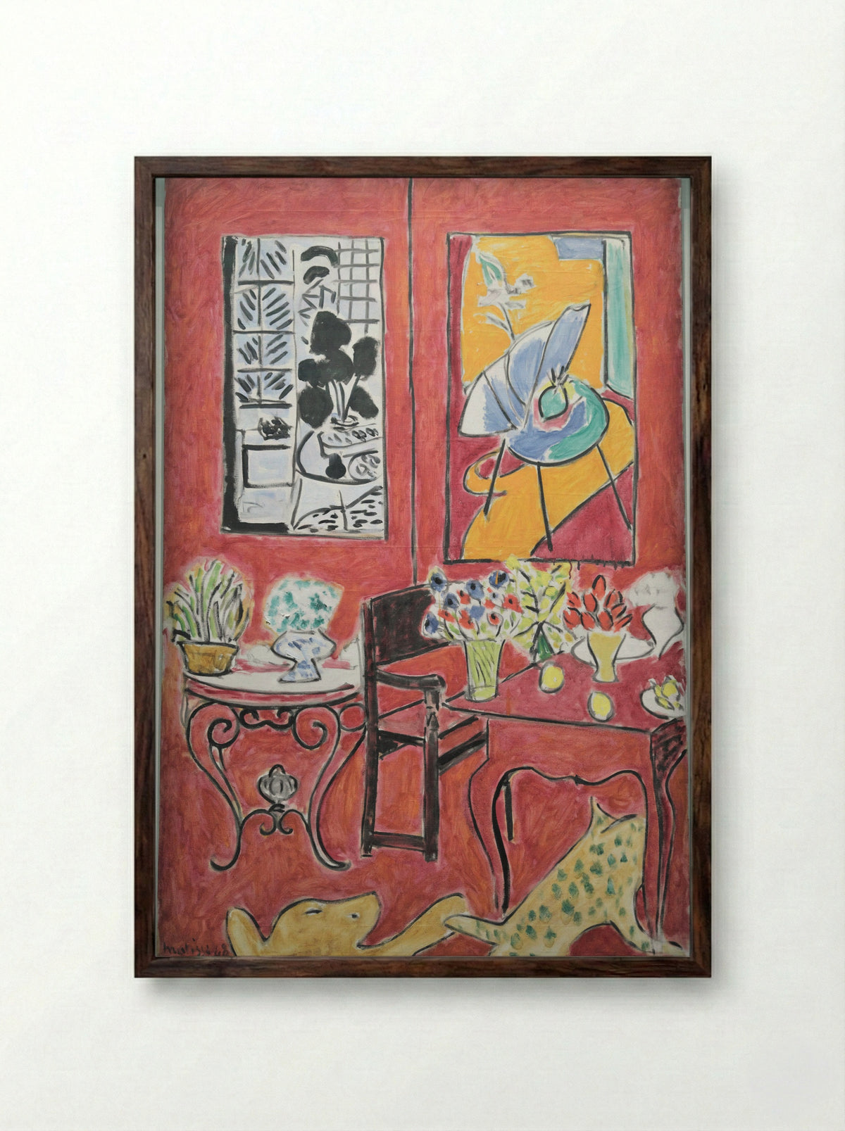 Large Red Interior - Henri Matisse - Framed Print Dark Wood