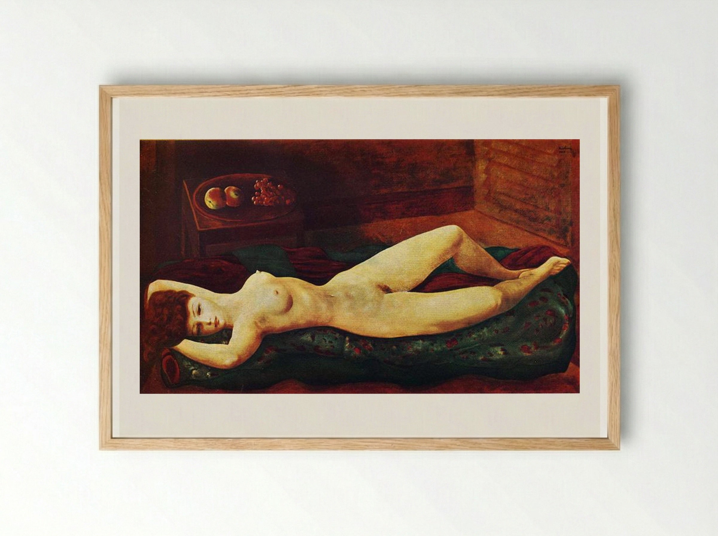 Large Red Nude - Moïse Kisling - Framed Print Wood
