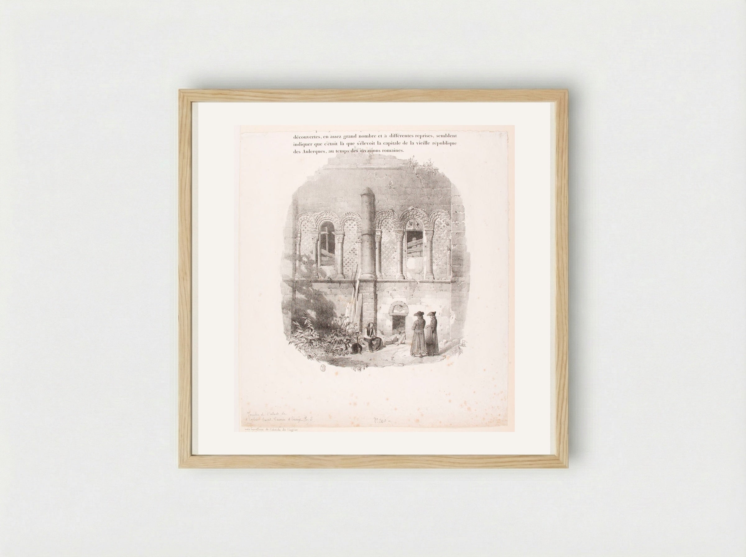 Large Tail-piece Representing the Apse Windows of the Church of Saint Taurin, Evreux - Richard Parkes Bonington - Framed Print Wood