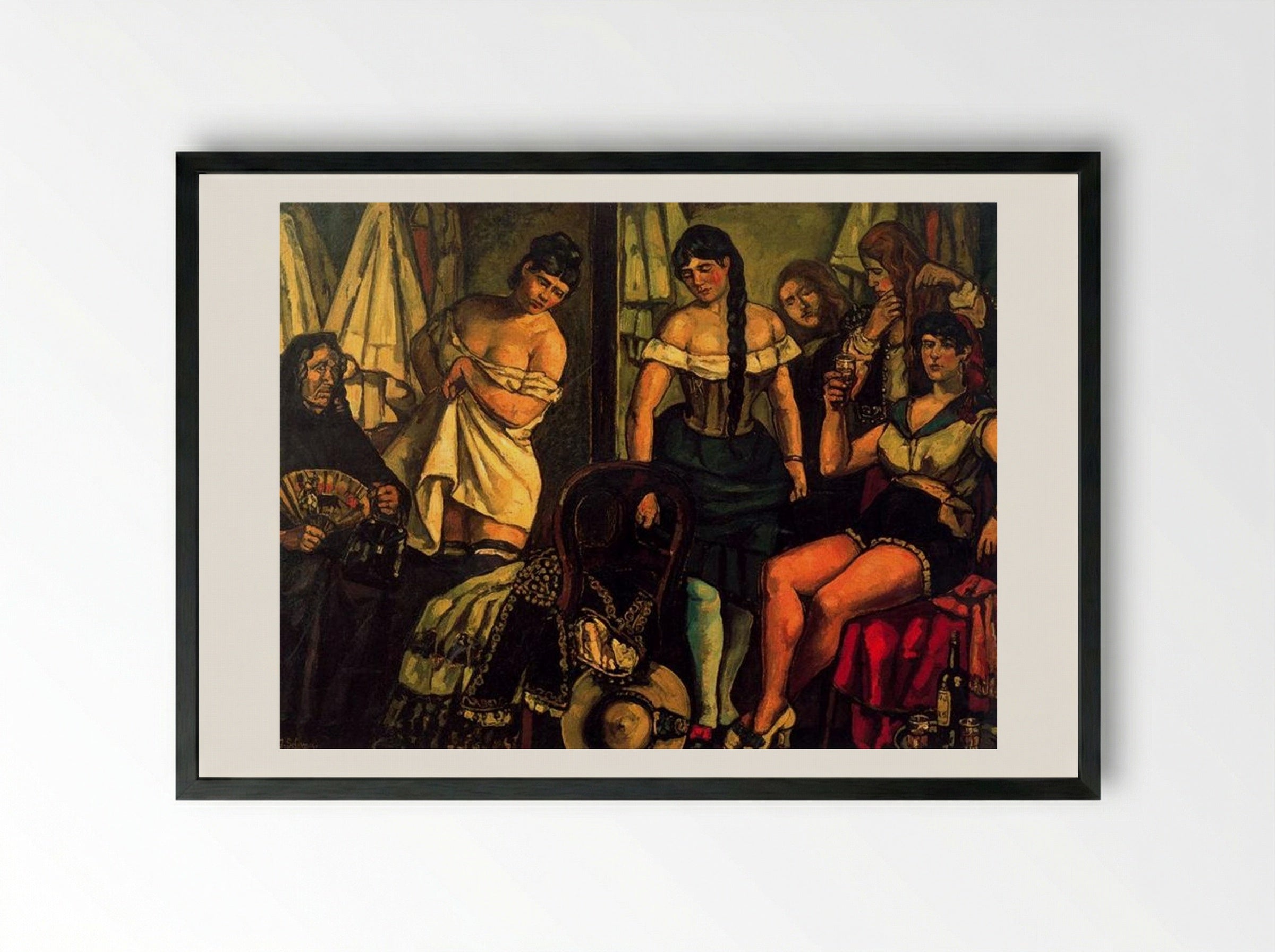 Las chicas de la Claudia - José Gutiérrez Solana - Framed Print Black