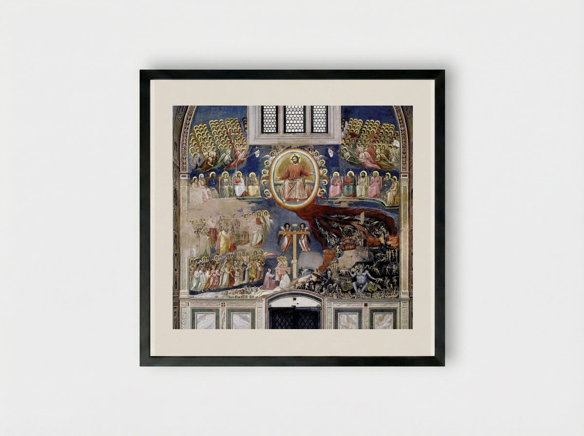 Last Judgment - Giotto di Bondone - Framed Print Black
