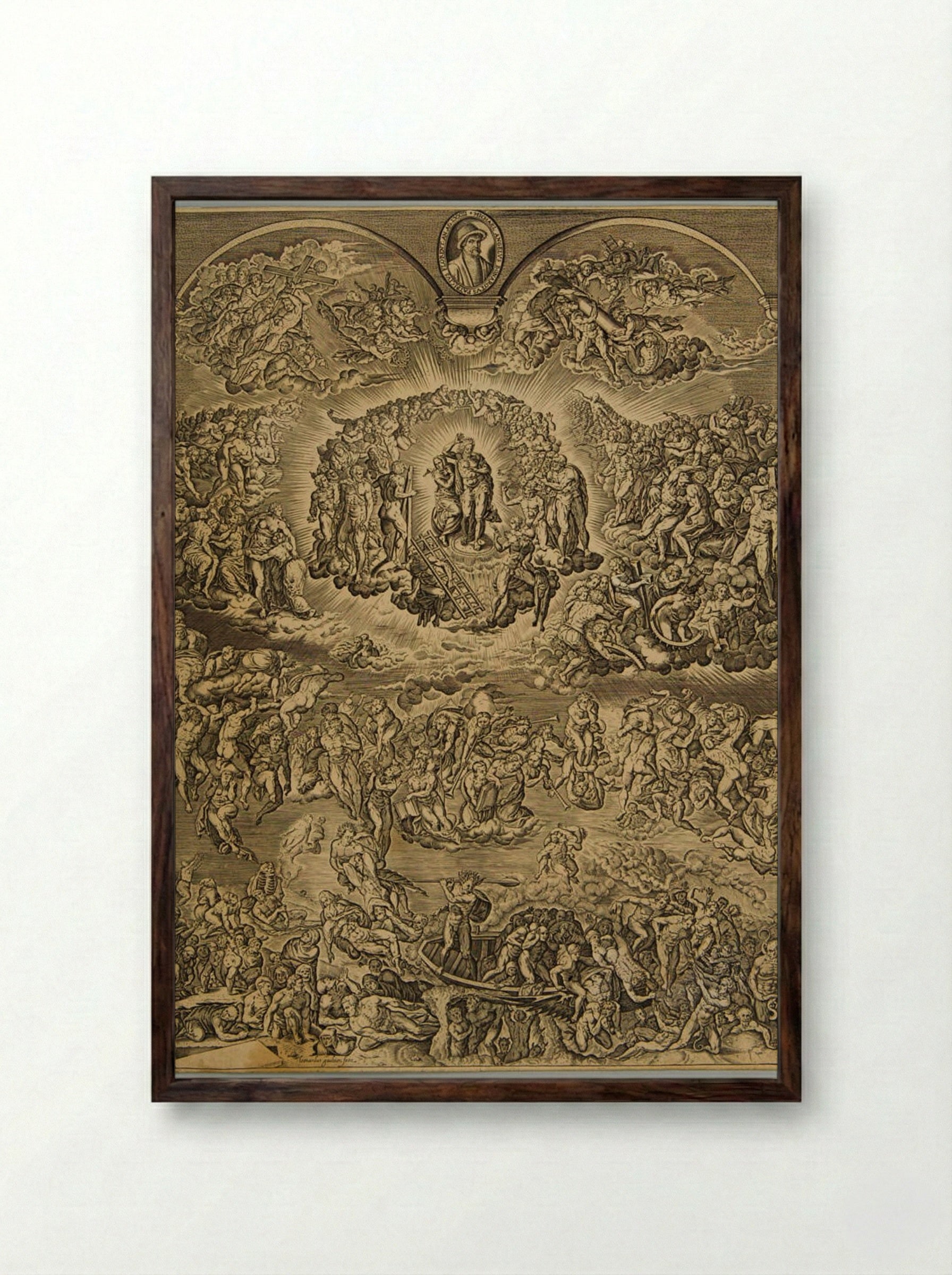 Last Judgment - Léonard Gaultier - Framed Print Dark Wood